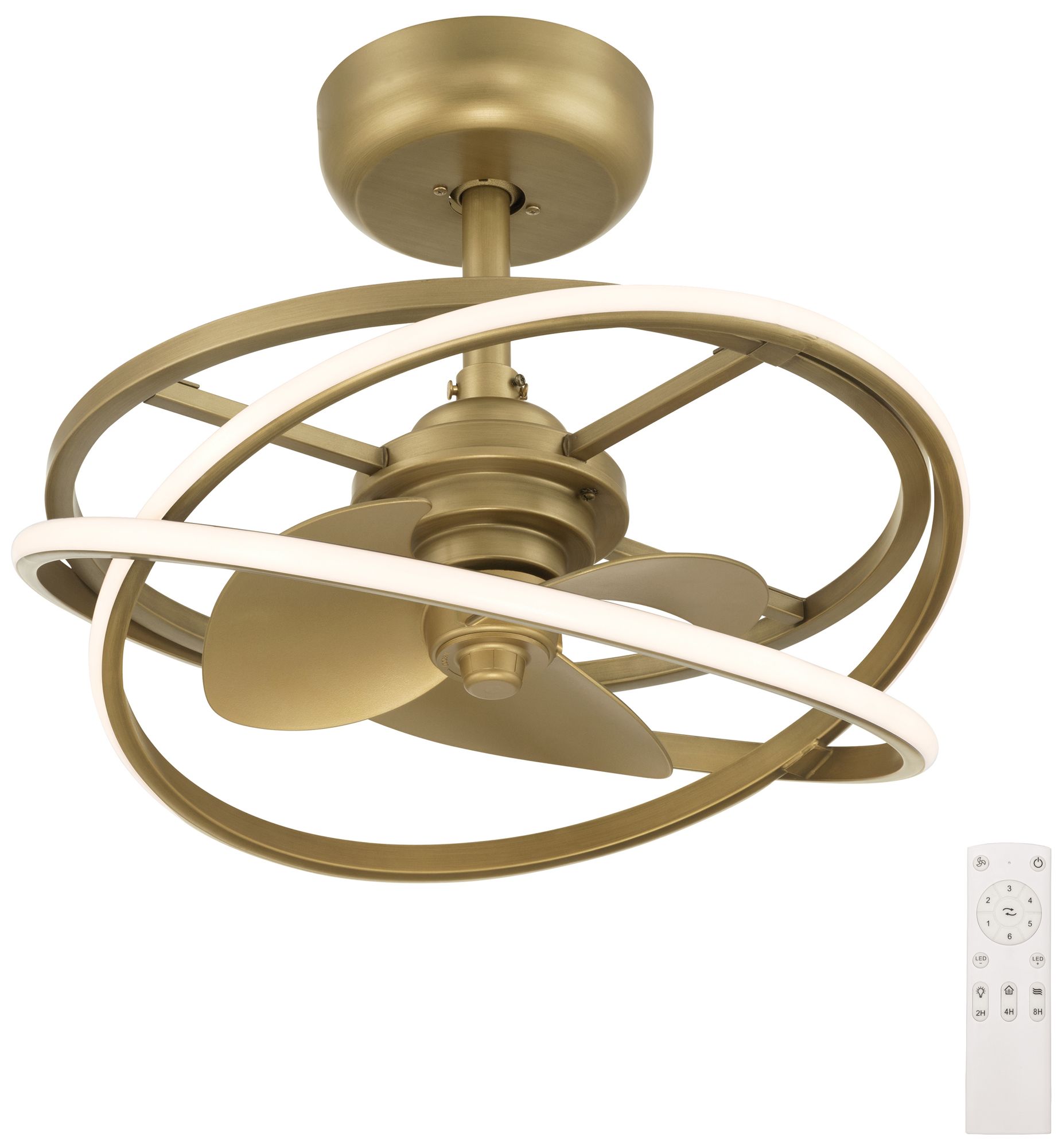 Image 3 Hunter 20" Cirro Fandelier Luxe Gold with LED Light Kit and Handheld Remote more views