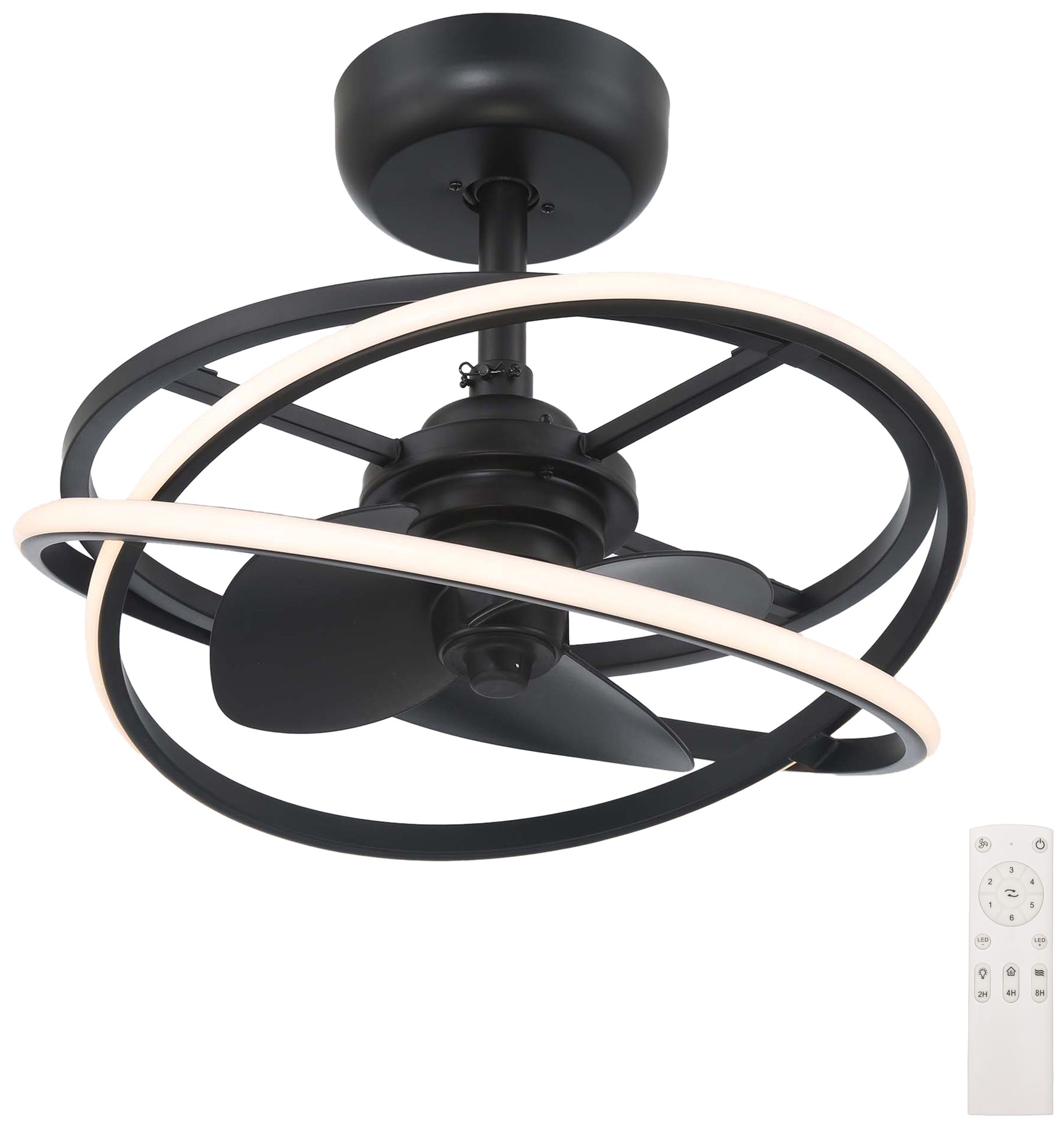 Image 3 Hunter 20" Cirro Fandelier Matte Black with Light Kit and Handheld Remote more views