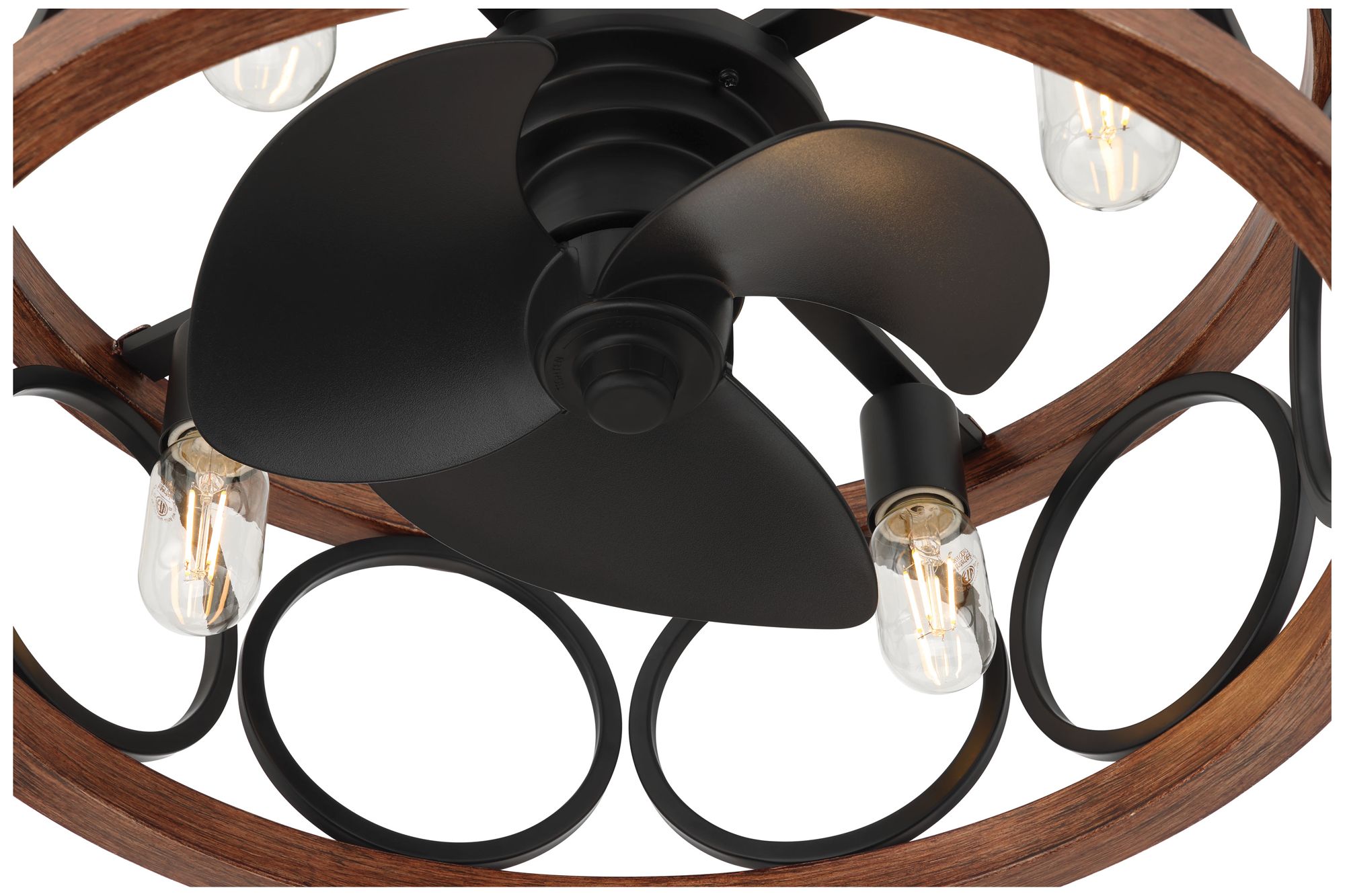 Image 3 Hunter 22 inch Haven Matte Black Fandelier with Light and Remote more views