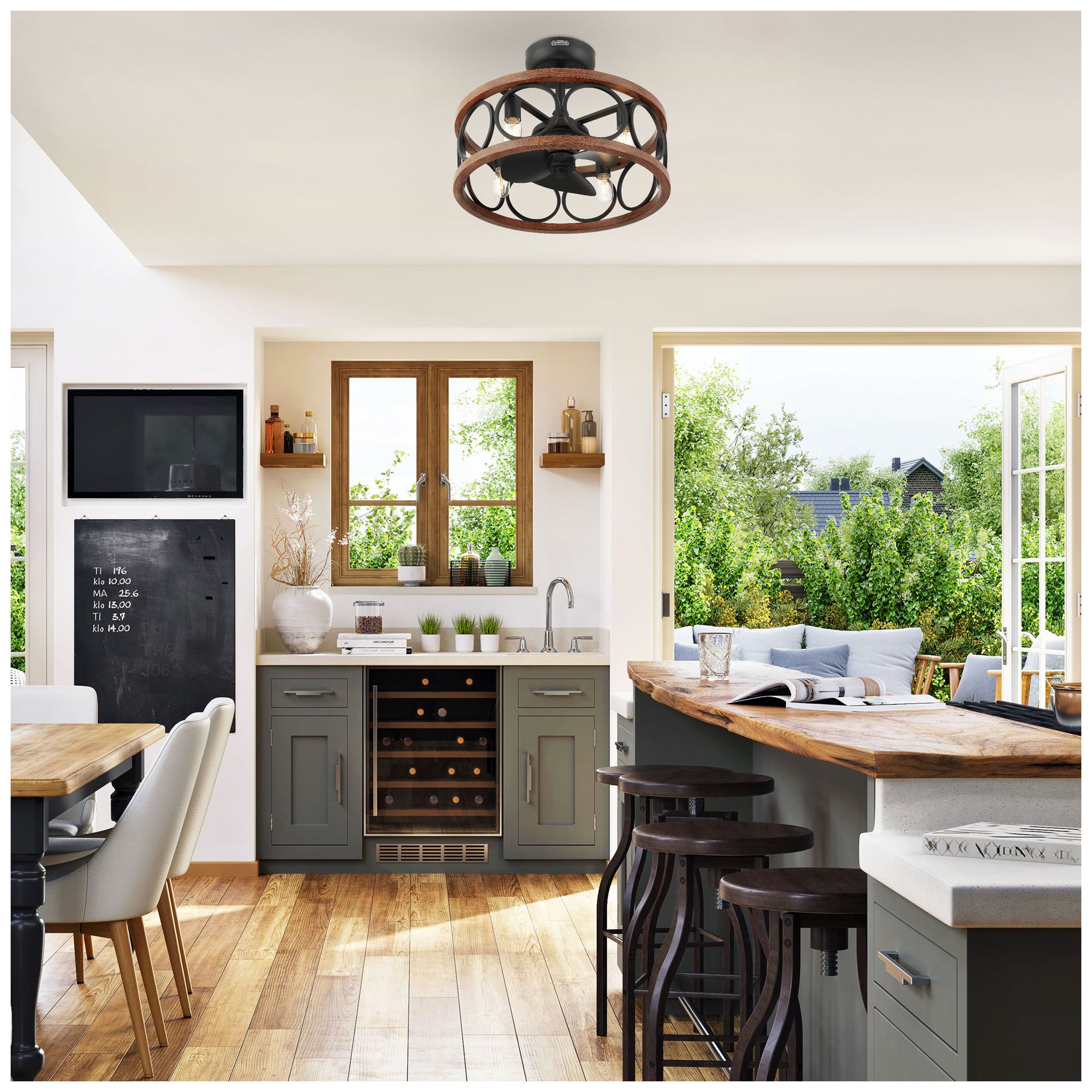 Image 4 Hunter 22 inch Haven Matte Black Fandelier with Light and Remote more views