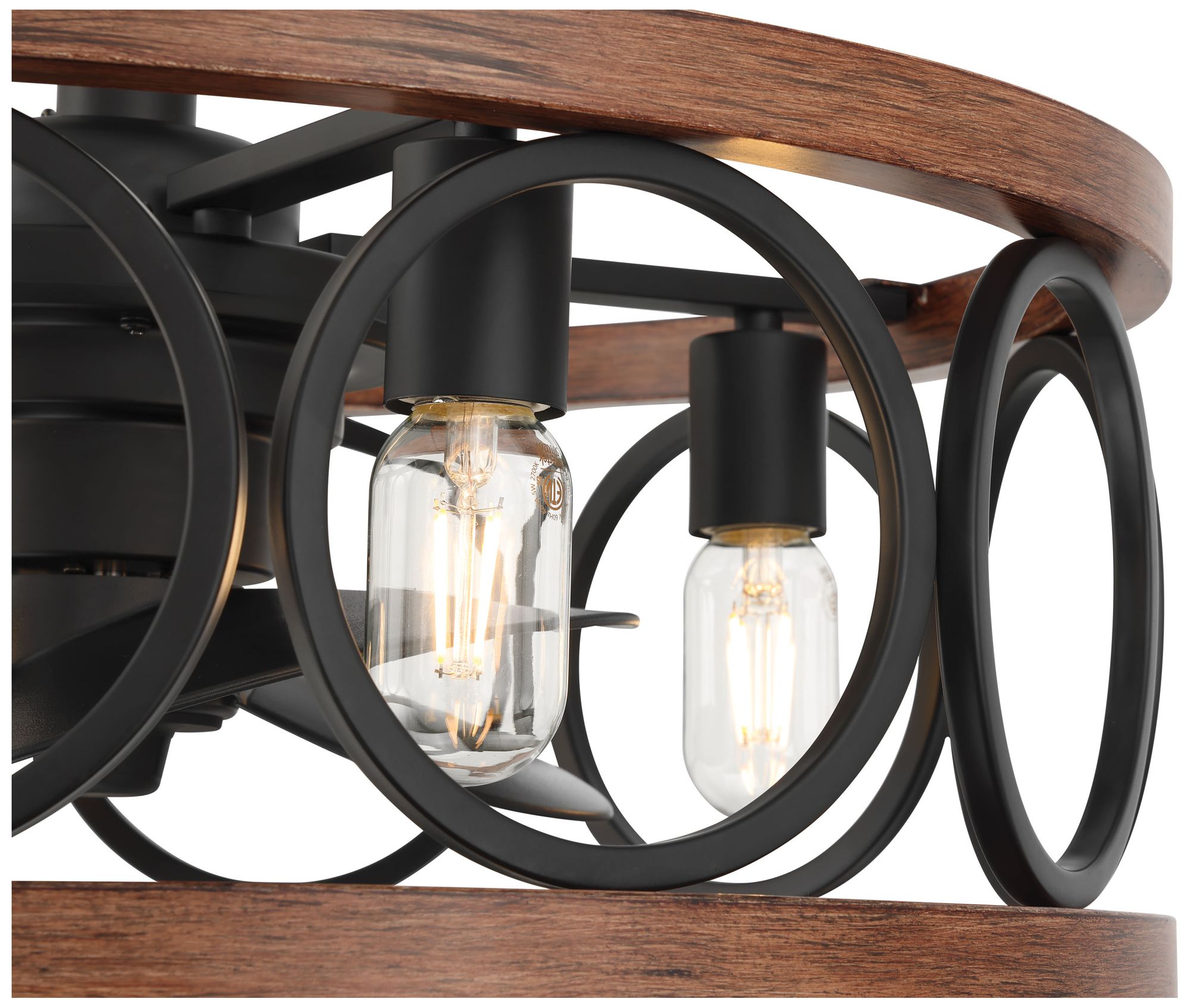 Hunter 22 inch Haven Matte Black Fandelier with Light and Remote