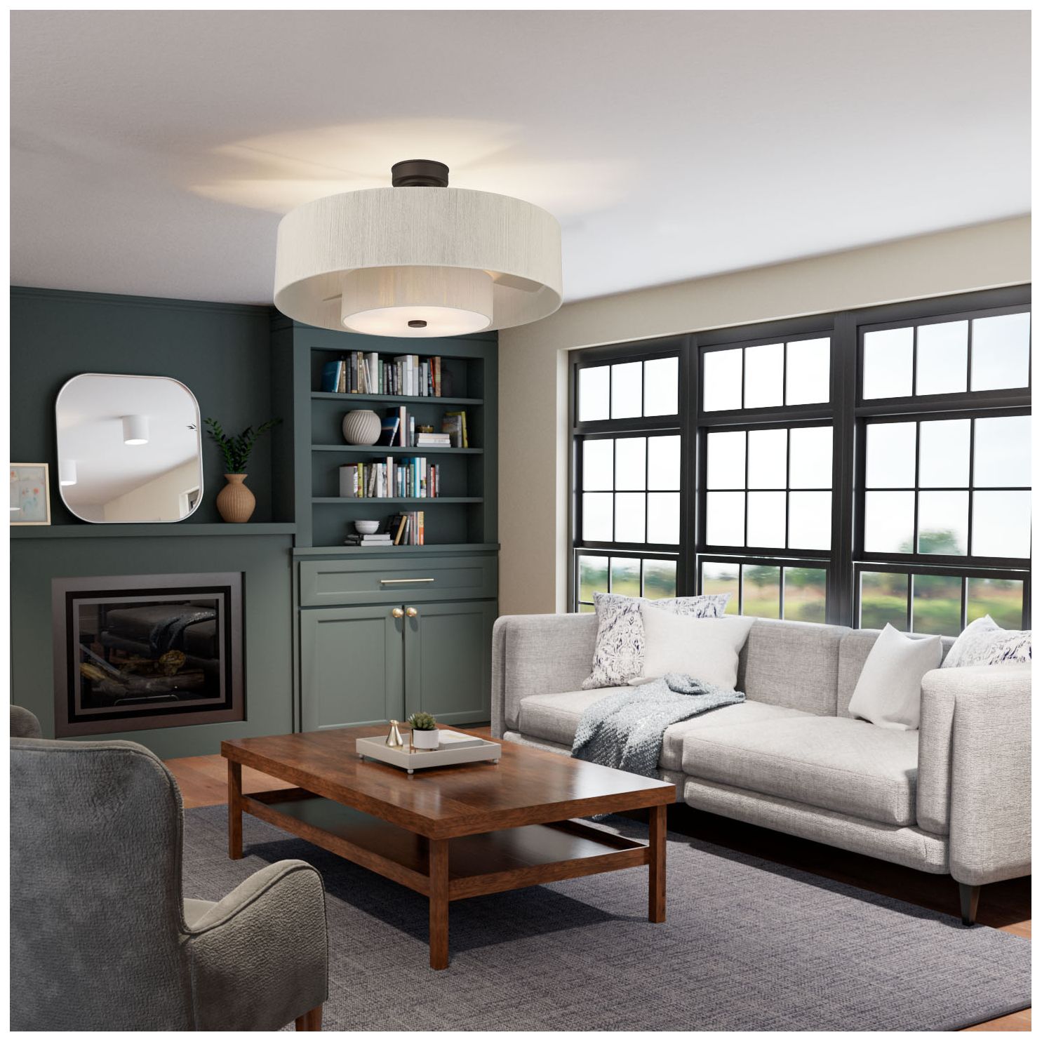Hunter 30" Brookside Matte Bronze Ceiling Fan with LED Light Kit and Remote