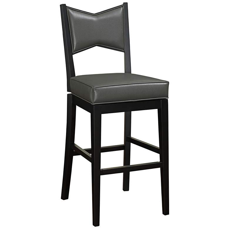 Image 1 Hunter 30" Gray Bonded Leather Swivel Barstool