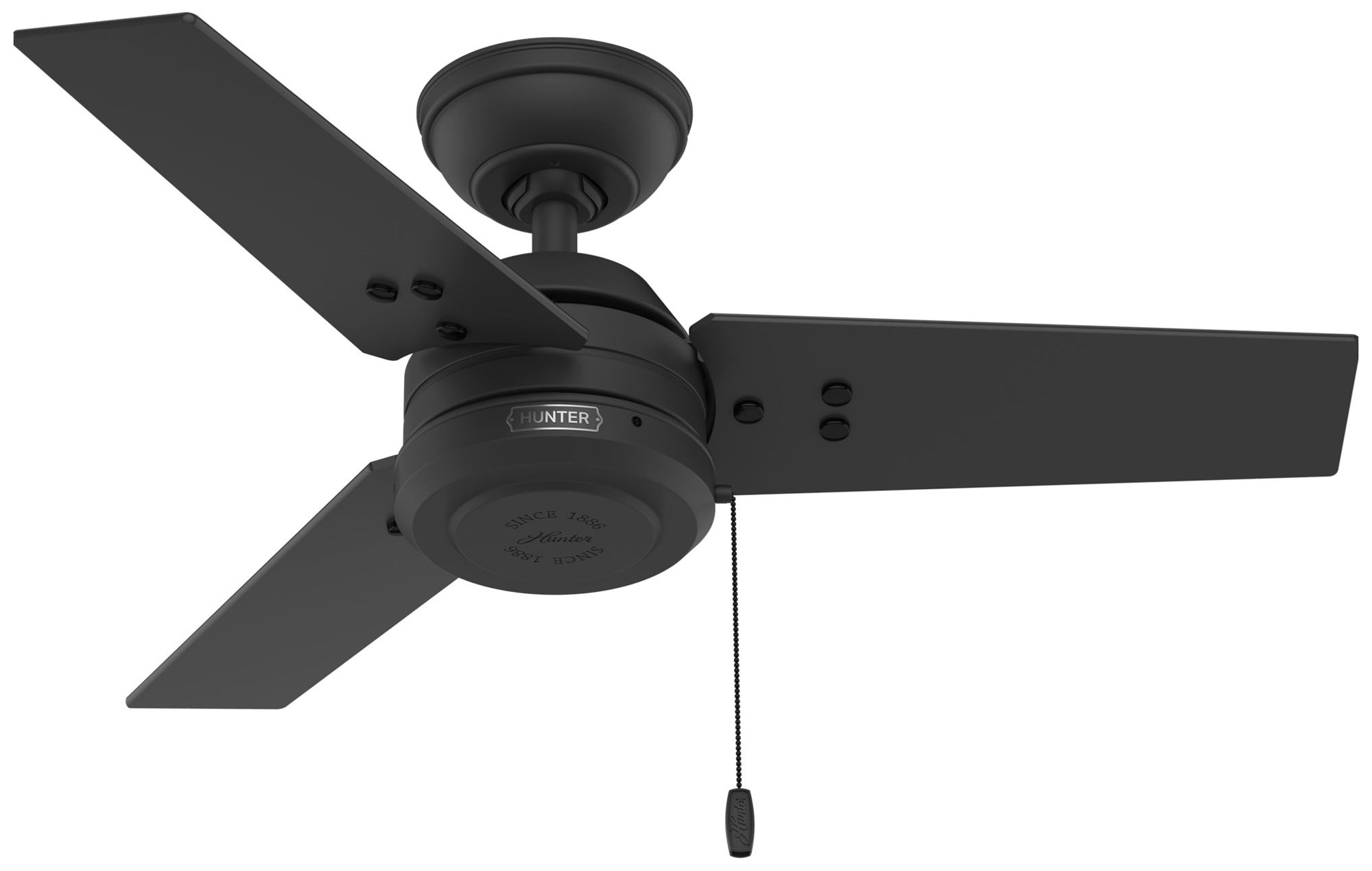 Image 2 Hunter 36" Cassius Matte Black Fan with Matte Black/Dark Gray Oak Blades
