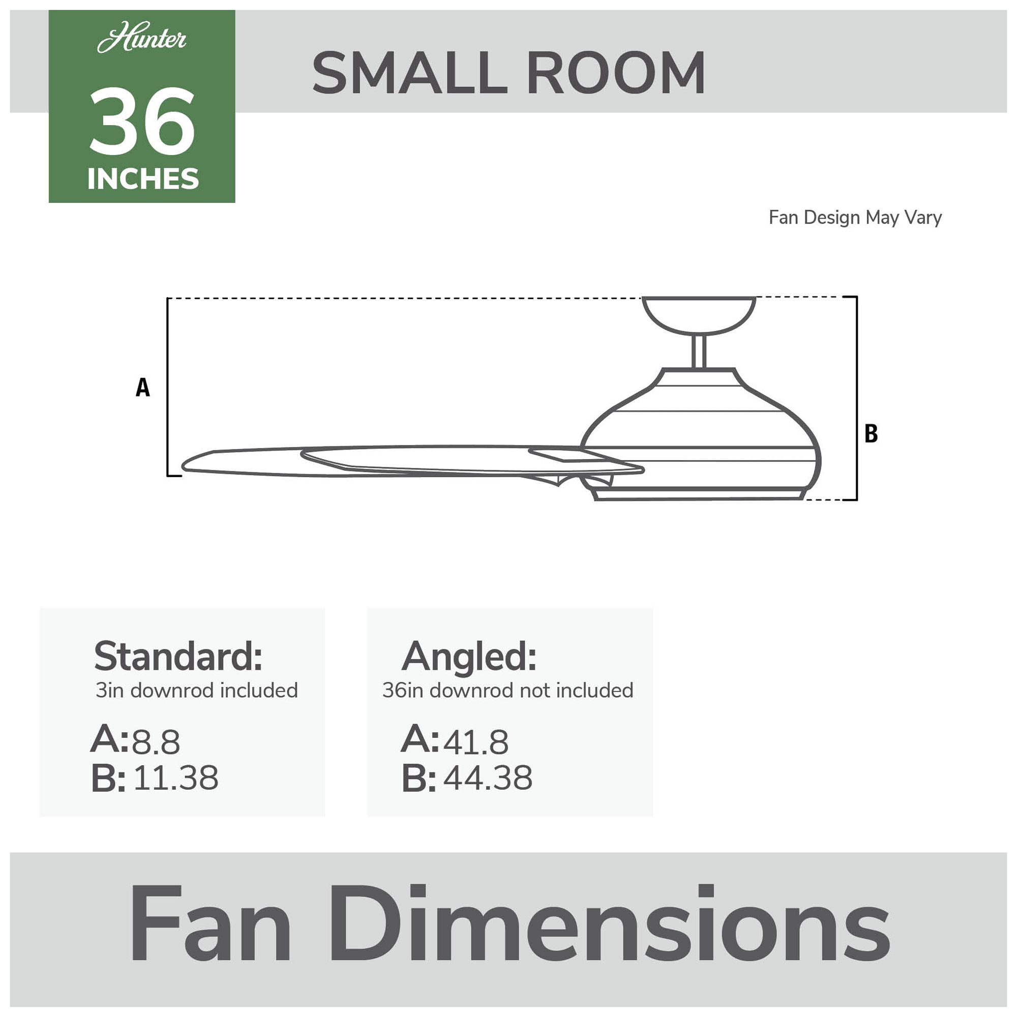 Image 5 Hunter 36" Cassius Matte Black Fan with Matte Black/Dark Gray Oak Blades more views