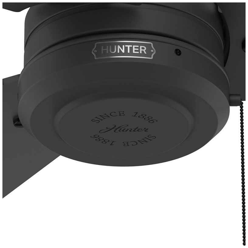 Hunter 36" Cassius Matte Black Fan with Matte Black/Dark Gray Oak Blades