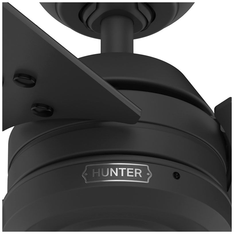 Hunter 36" Cassius Matte Black Fan with Matte Black/Dark Gray Oak Blades