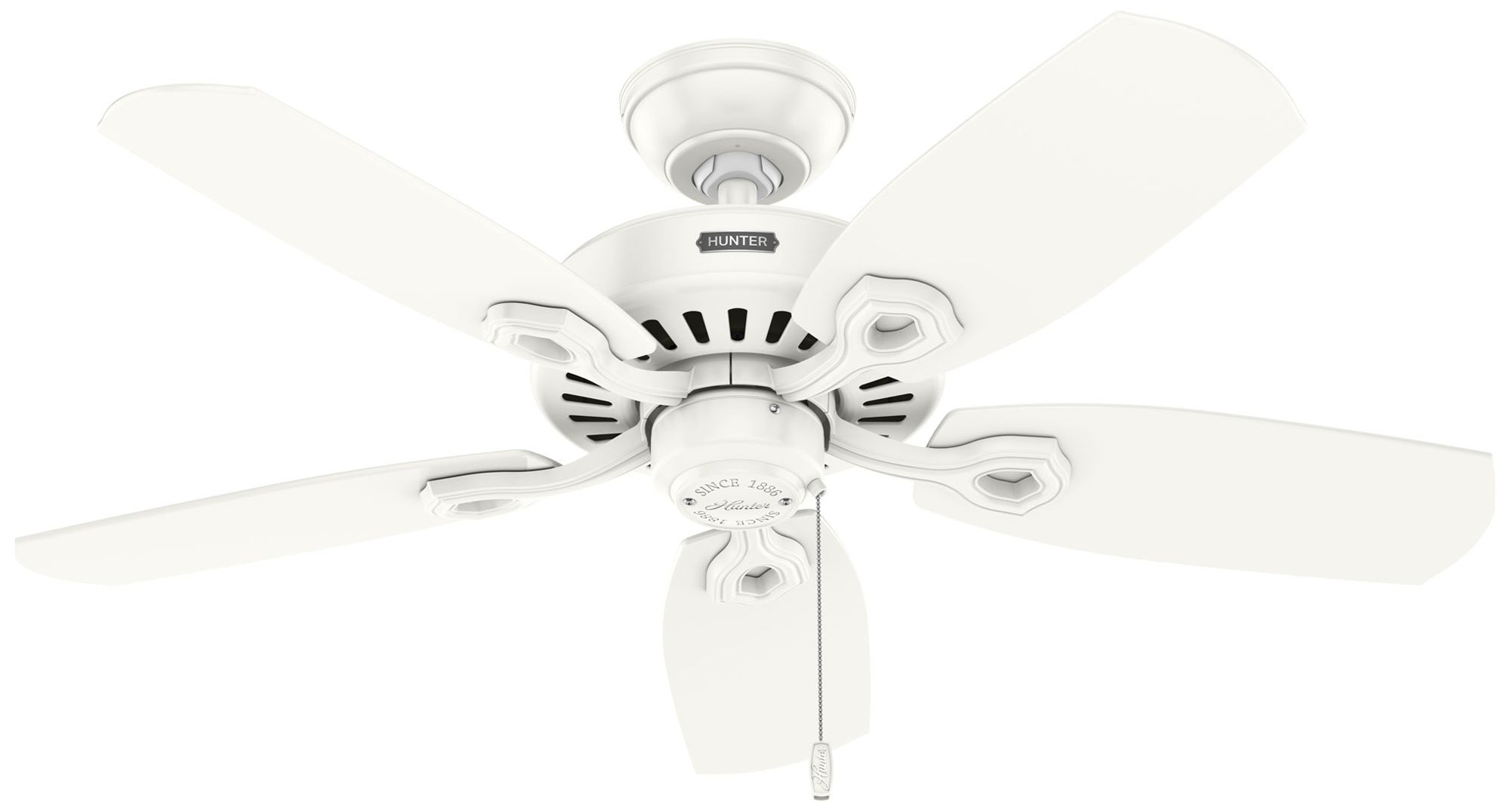 Thumbnail1 of Hunter 42 inch Builder Elite Fresh White Ceiling Fan and Pull Chain