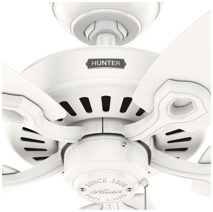 Hunter 42 inch Builder Elite Fresh White Ceiling Fan and Pull Chain