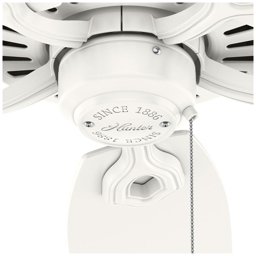 Hunter 42 inch Builder Elite Fresh White Ceiling Fan and Pull Chain