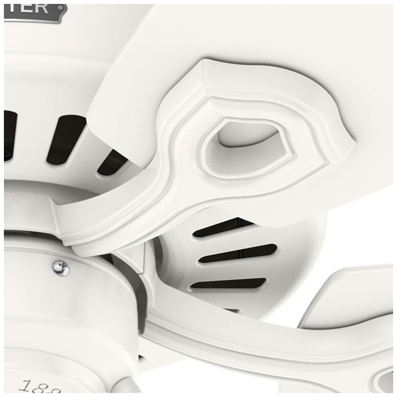 Hunter 42 inch Builder Elite Fresh White Ceiling Fan and Pull Chain