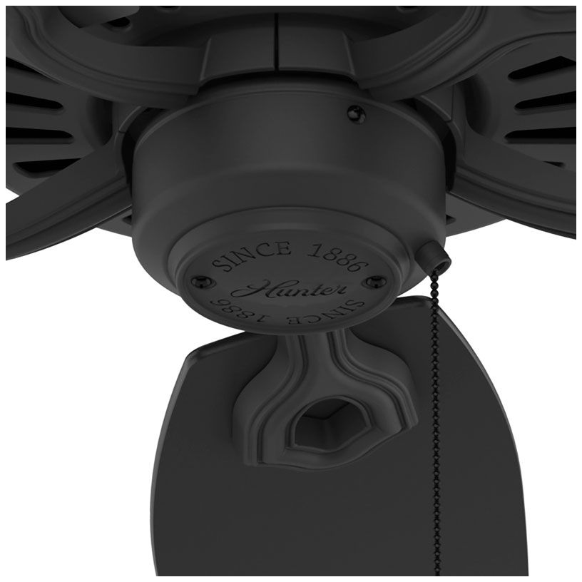 Hunter 42 inch Builder Elite Matte Black Ceiling Fan and Pull Chain