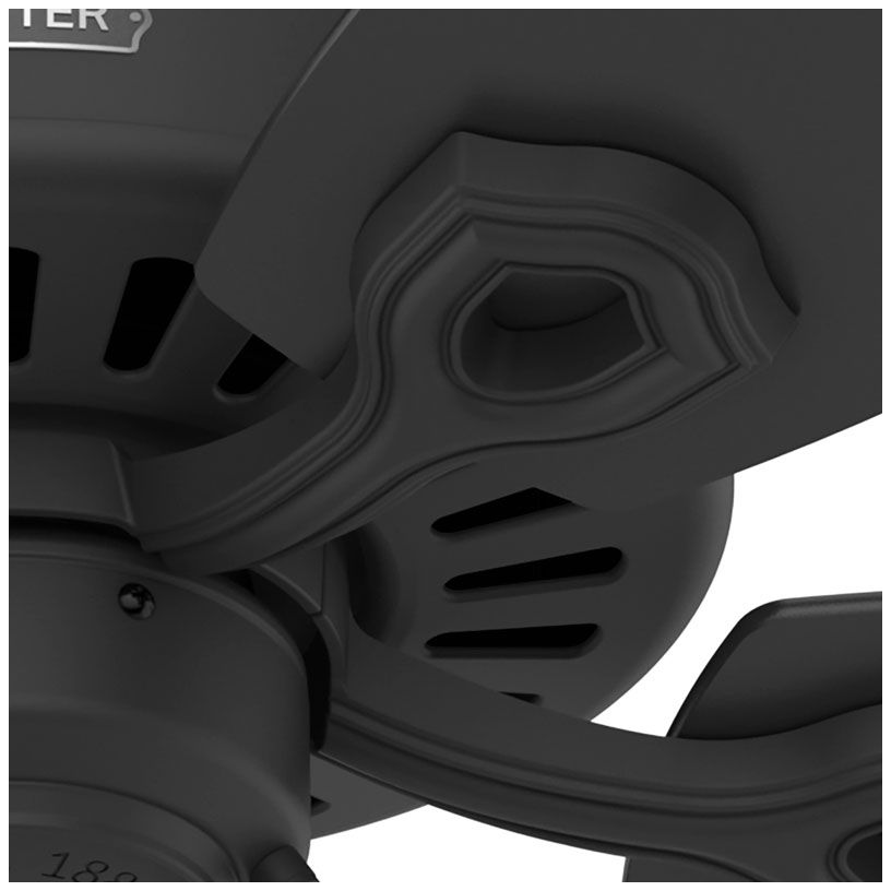 Hunter 42 inch Builder Elite Matte Black Ceiling Fan and Pull Chain