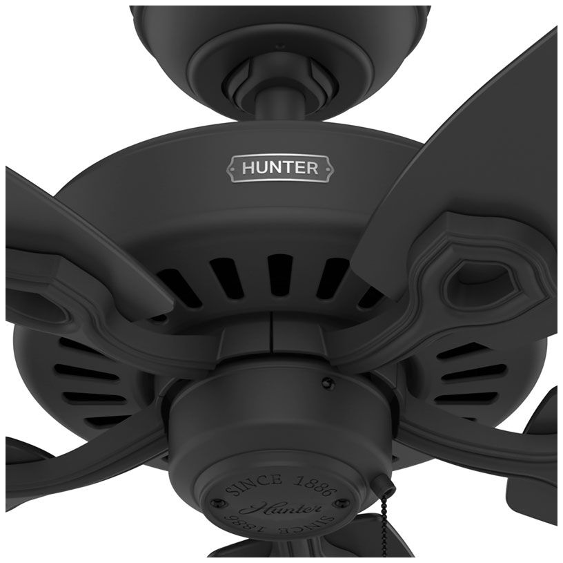 Hunter 42 inch Builder Elite Matte Black Ceiling Fan and Pull Chain