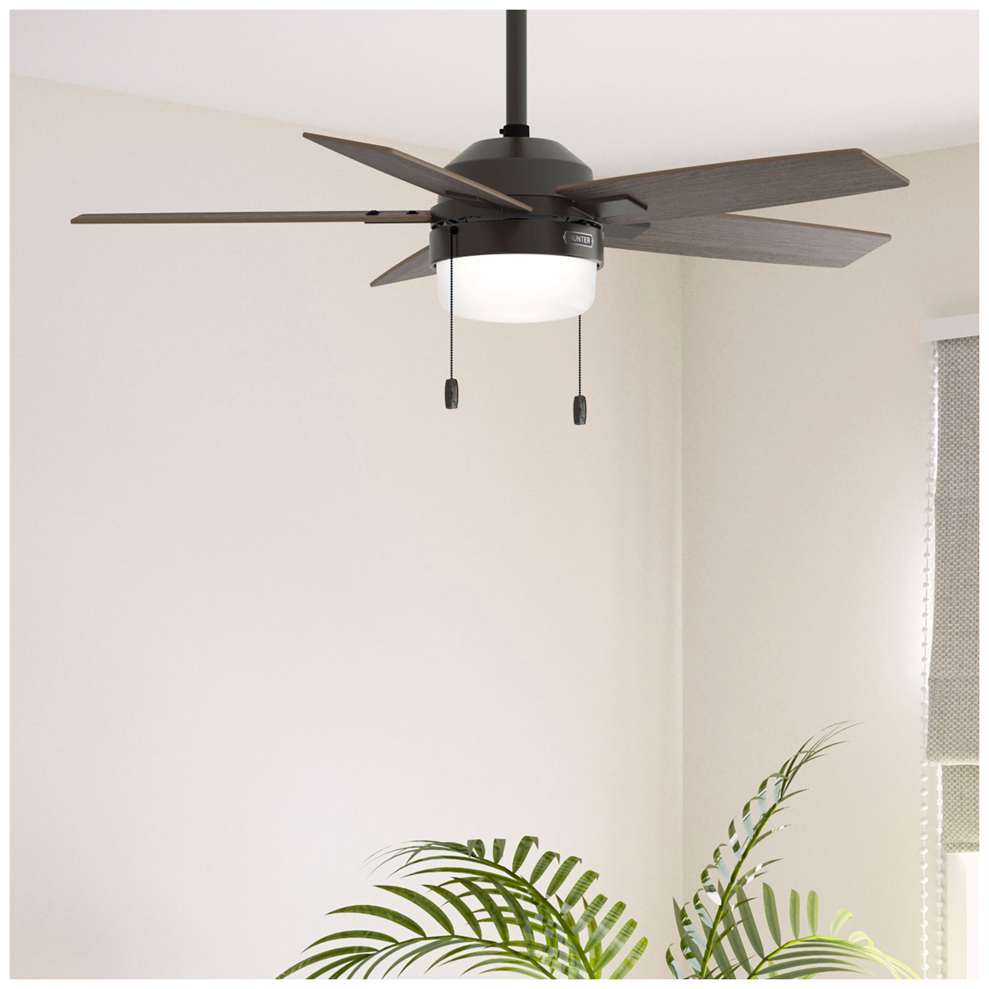 Image 3 Hunter 44" Anisten Noble Bronze Fan with Grey Walnut/Warm Grey Oak Blades more views