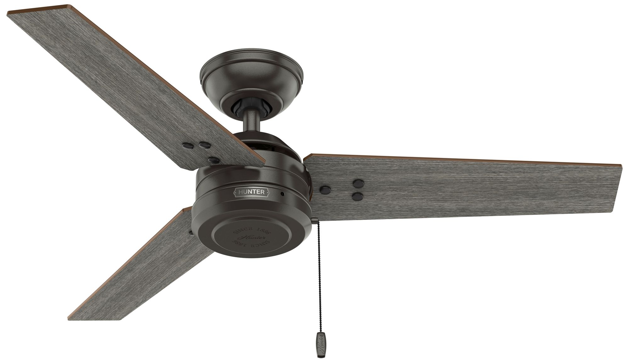 Hunter 44" Cassius Noble Bronze Fan with Warm Grey Oak/Dark Gray Oak Blades