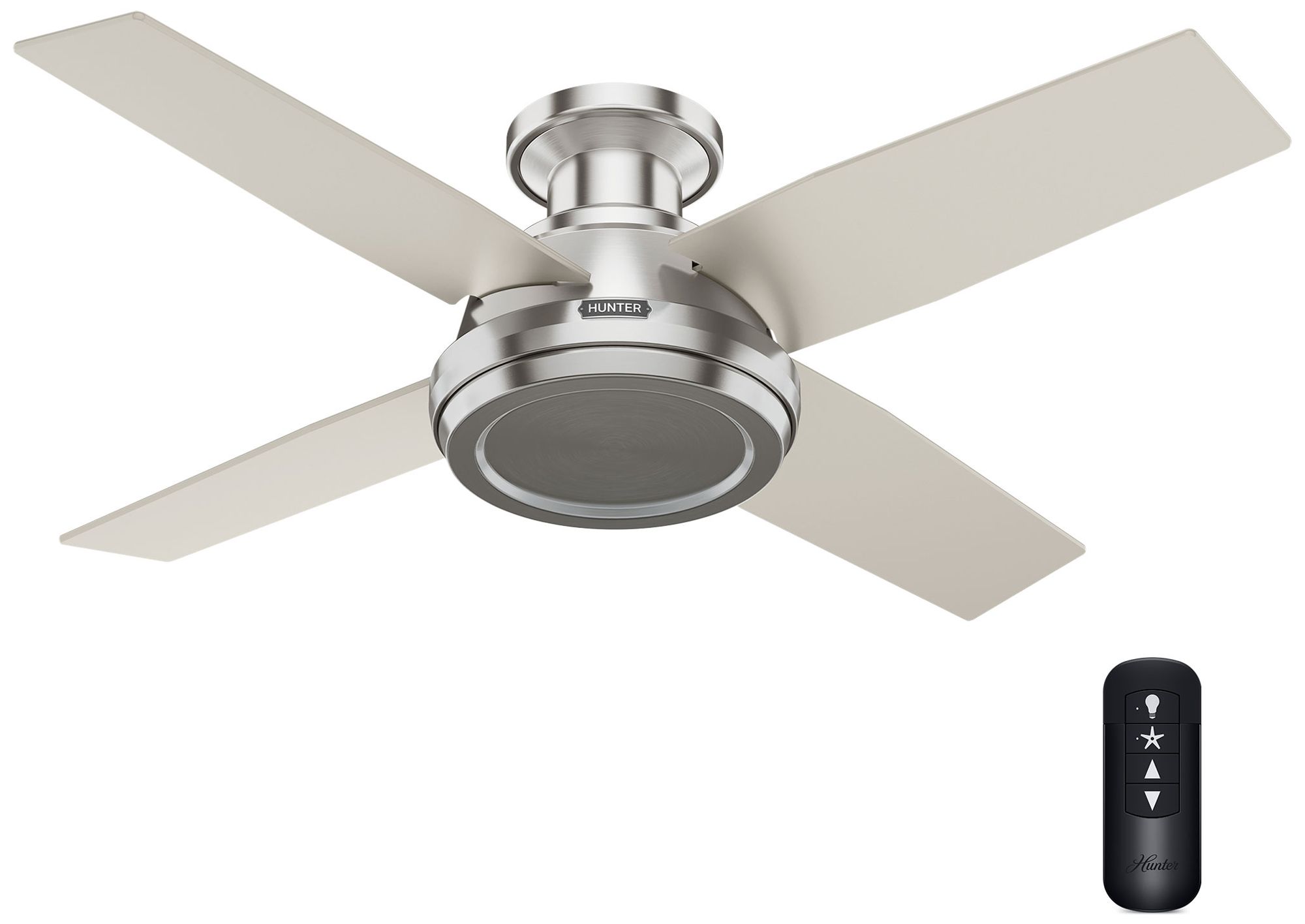 Thumbnail3 of Hunter 44" Dempsey Brushed Nickel Low Profile Ceiling Fan and Remote more views