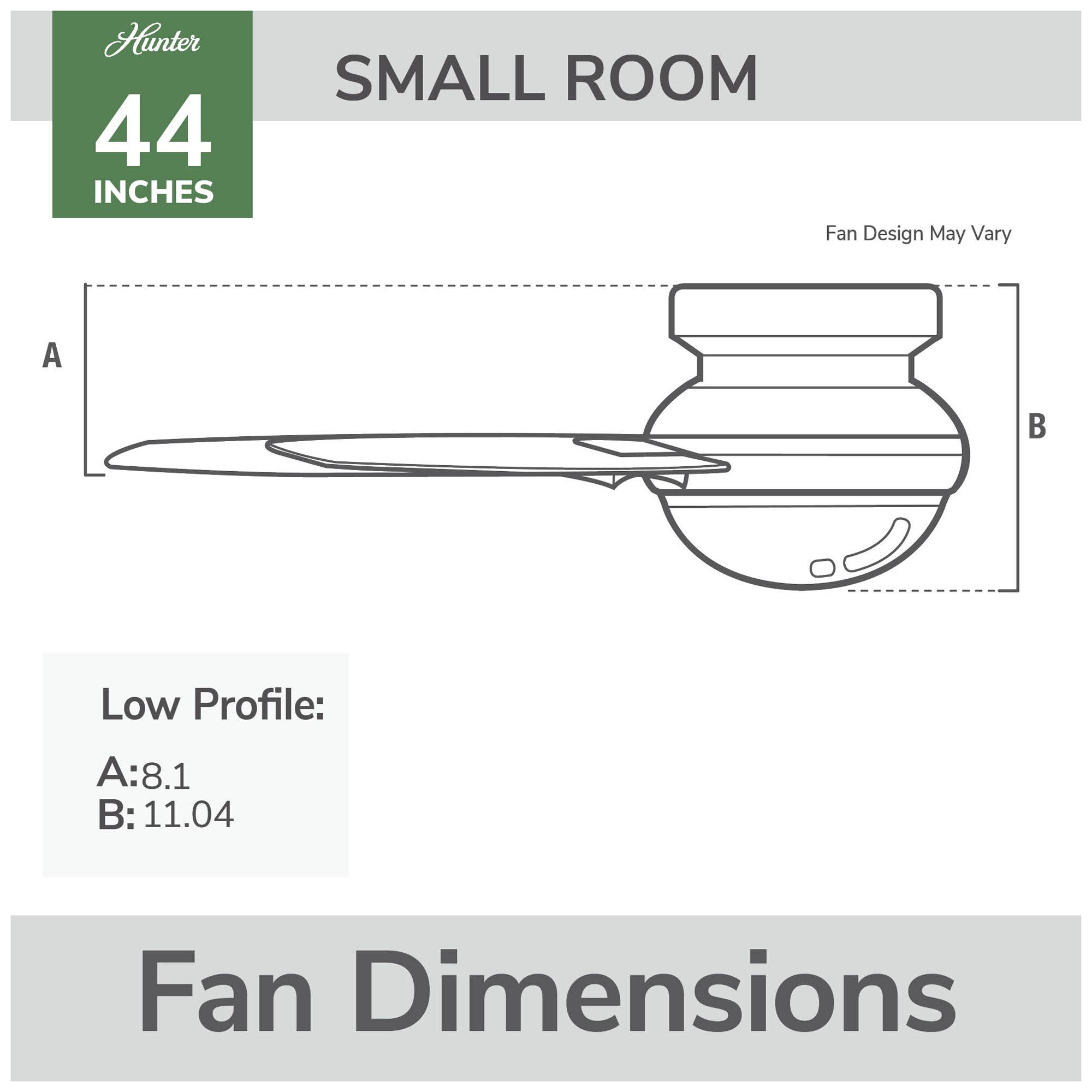 Hunter 44" Dempsey Brushed Nickel Low Profile Ceiling Fan and Remote