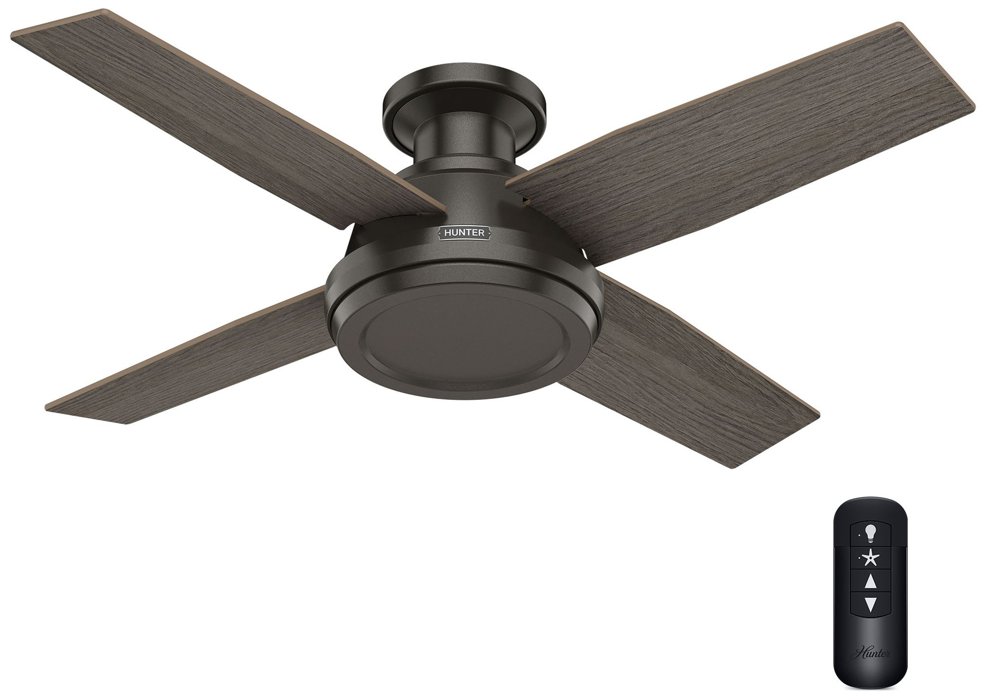 Image 3 Hunter 44" Dempsey Noble Bronze Low Profile Ceiling Fan and Handheld Remote more views