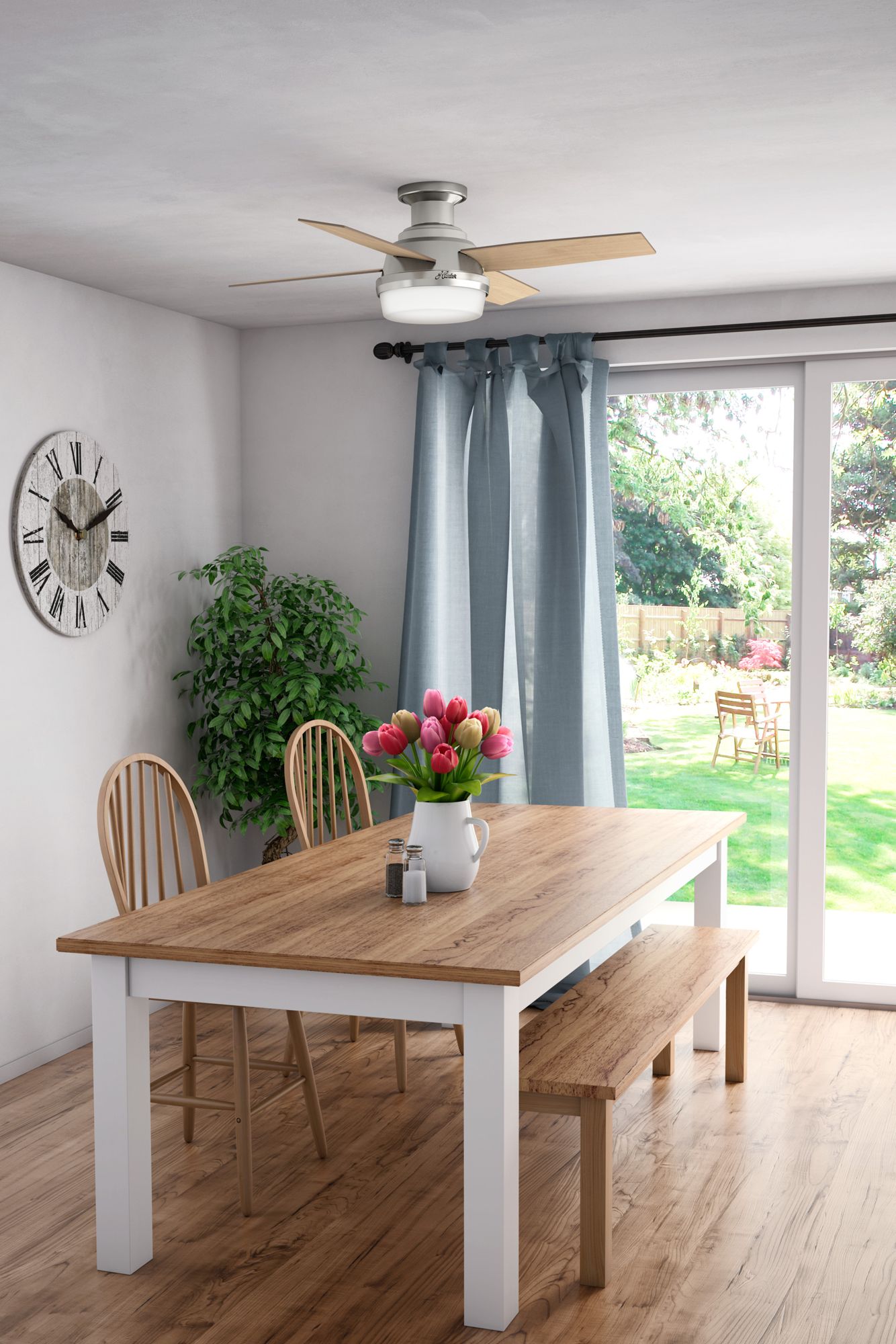 Thumbnail3 of Hunter 44" Dempsey Brushed Nickel LED Indoor Ceiling Fan with Remote more views