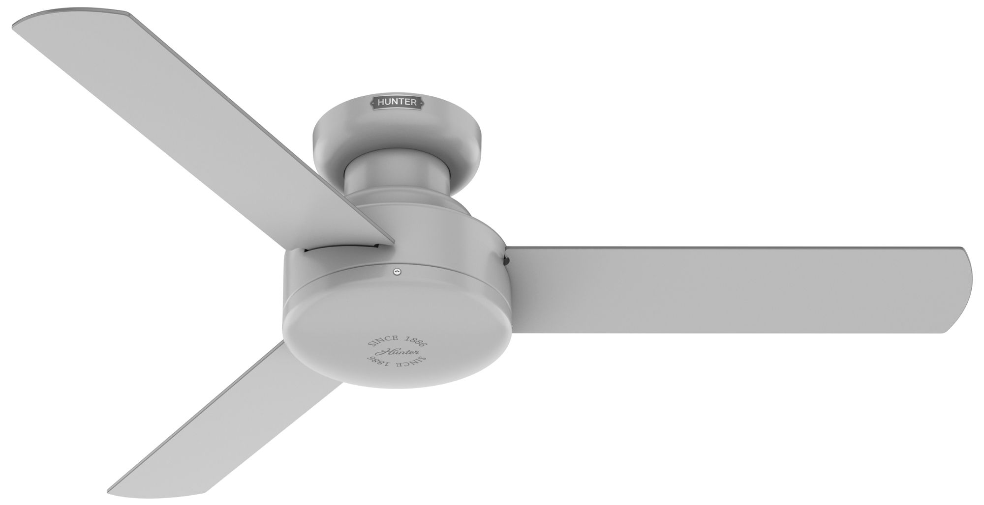Hunter 44 inch Presto Dove Grey Low Profile Ceiling Fan and Wall Control