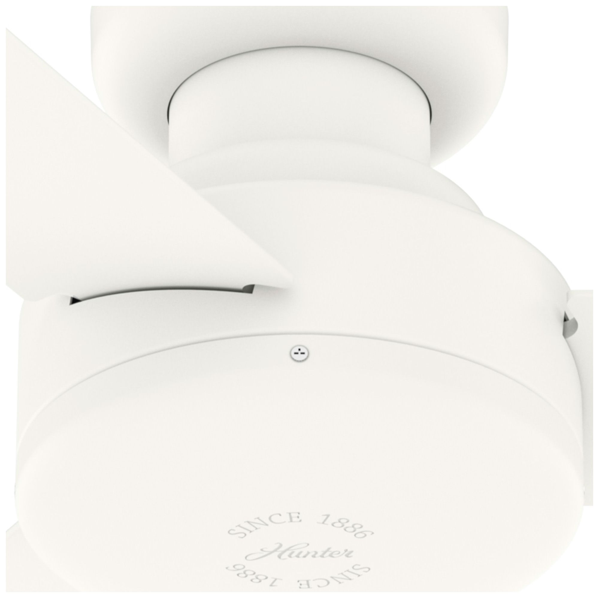 Hunter 44 inch Presto Matte White Low Profile Ceiling Fan and Wall Control