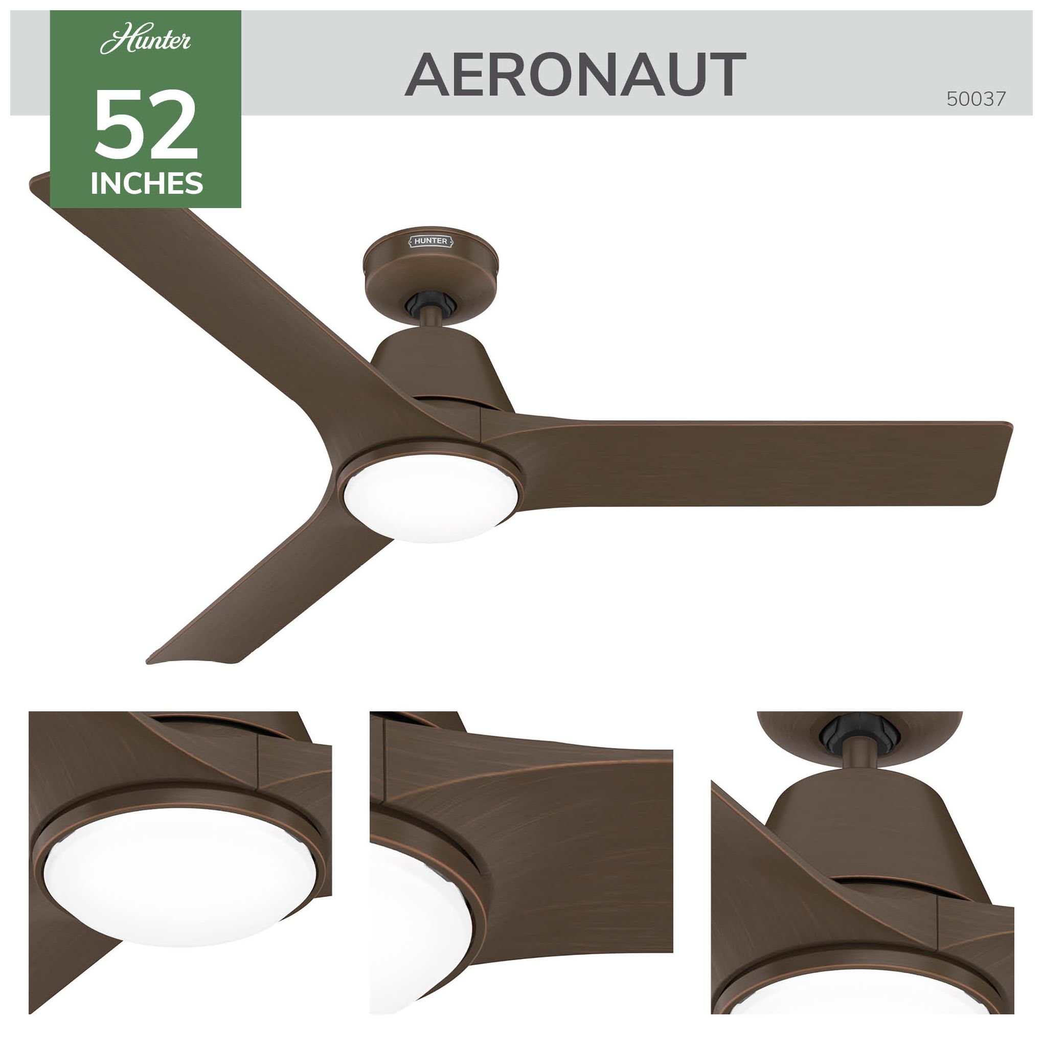 Hunter 52" Aeronaut Wi-Fi Matte Bronze D