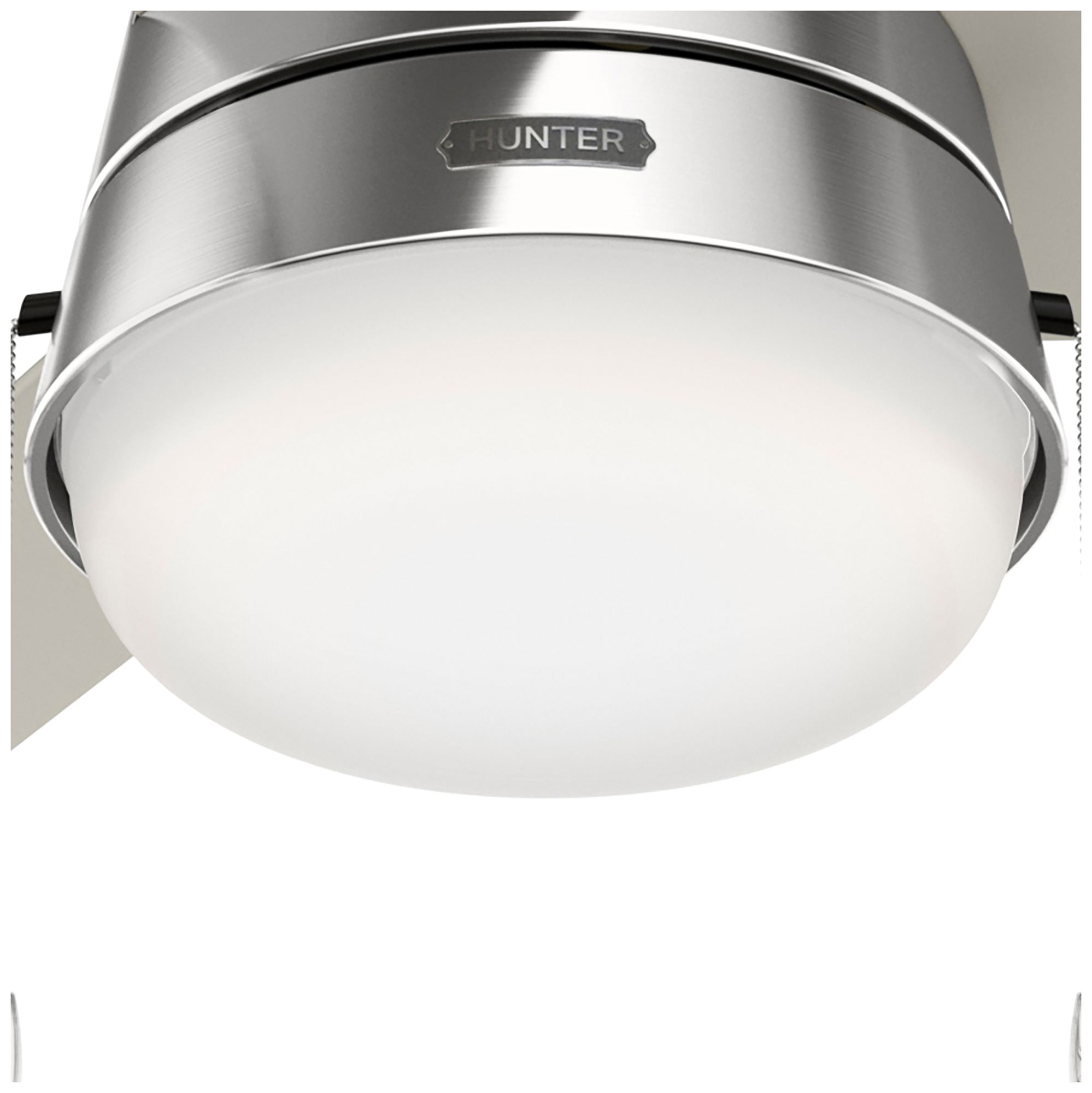 Hunter 52" Aker Brushed Nickel Ceiling Fan with Light Kit and Pull Chain