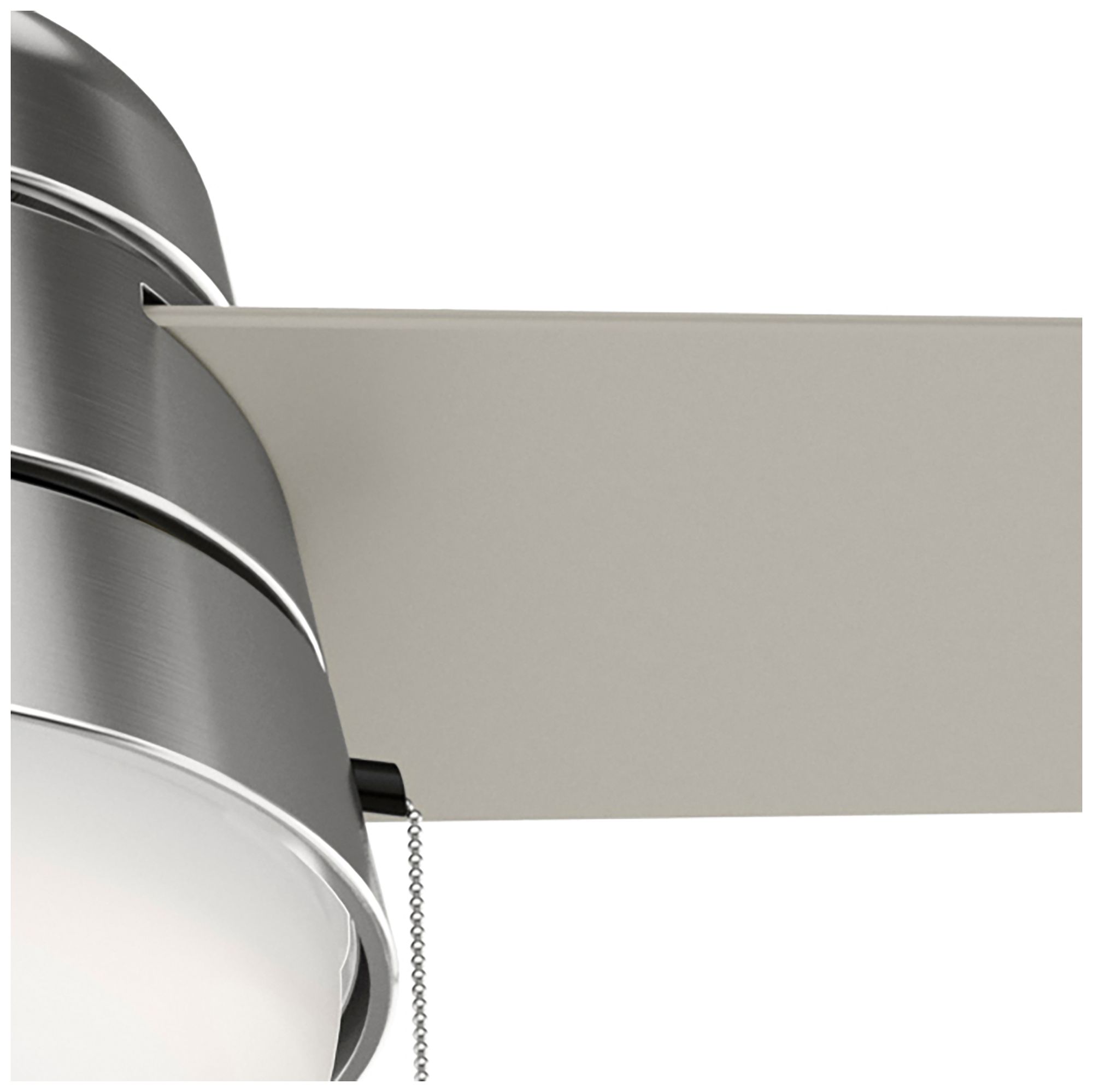 Hunter 52" Aker Brushed Nickel Ceiling Fan with Light Kit and Pull Chain