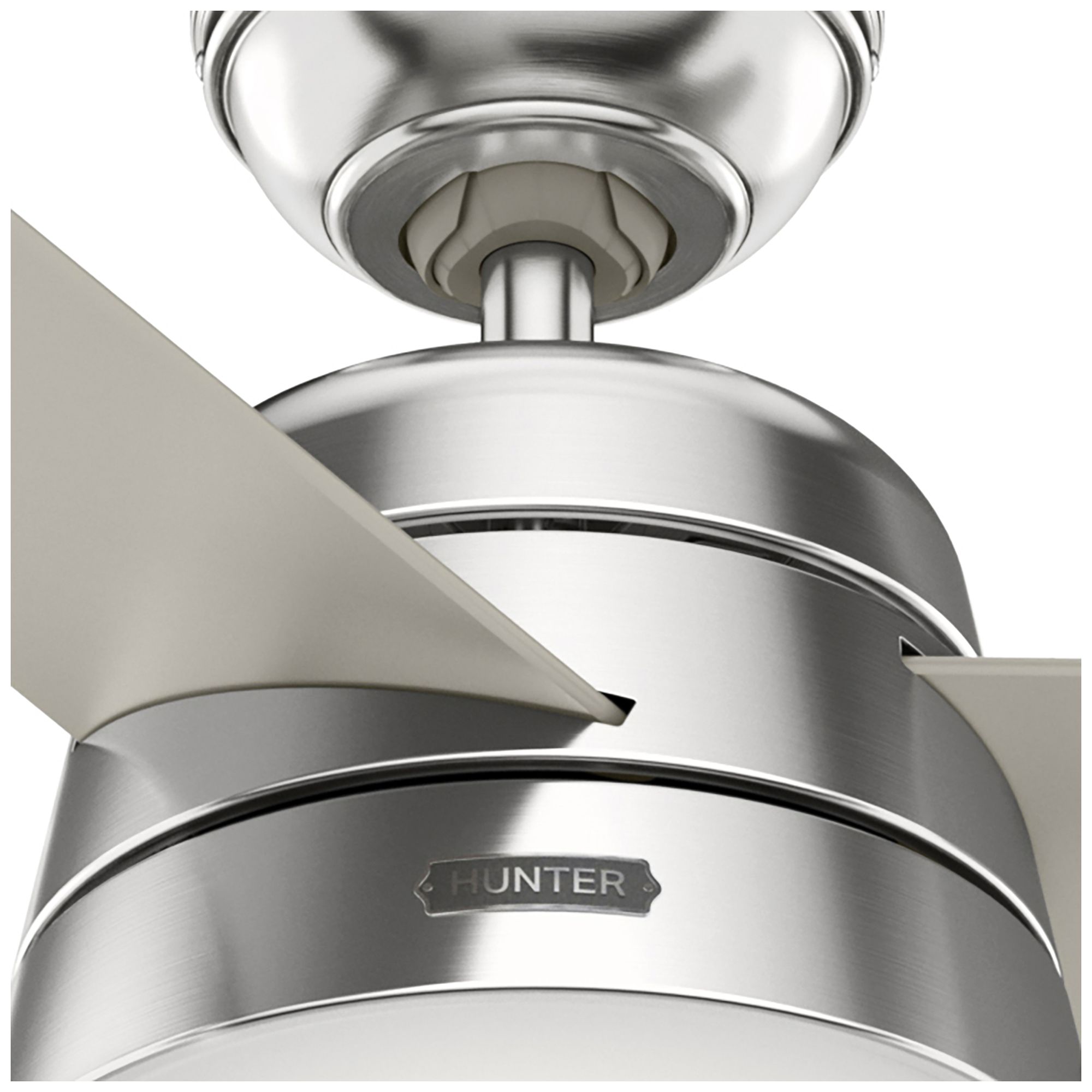 Hunter 52" Aker Brushed Nickel Ceiling Fan with Light Kit and Pull Chain