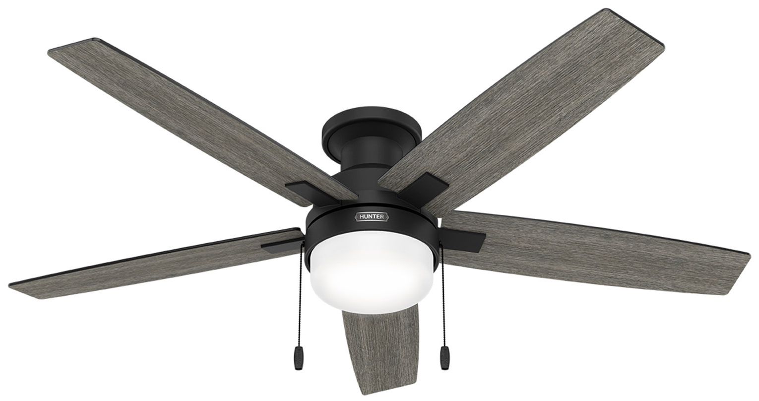 Thumbnail2 of Hunter 52" Anisten Matte Black Low Profile Ceiling Fan with LED Light Kit more views