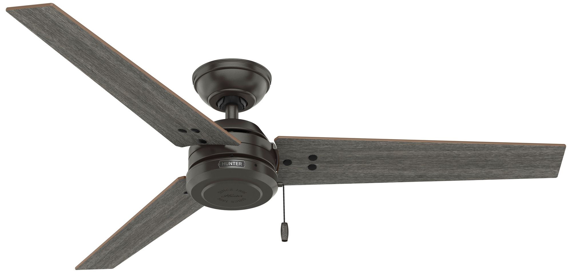 Hunter 52" Cassius Noble Bronze Fan with Warm Grey Oak/Dark Gray Oak Blades