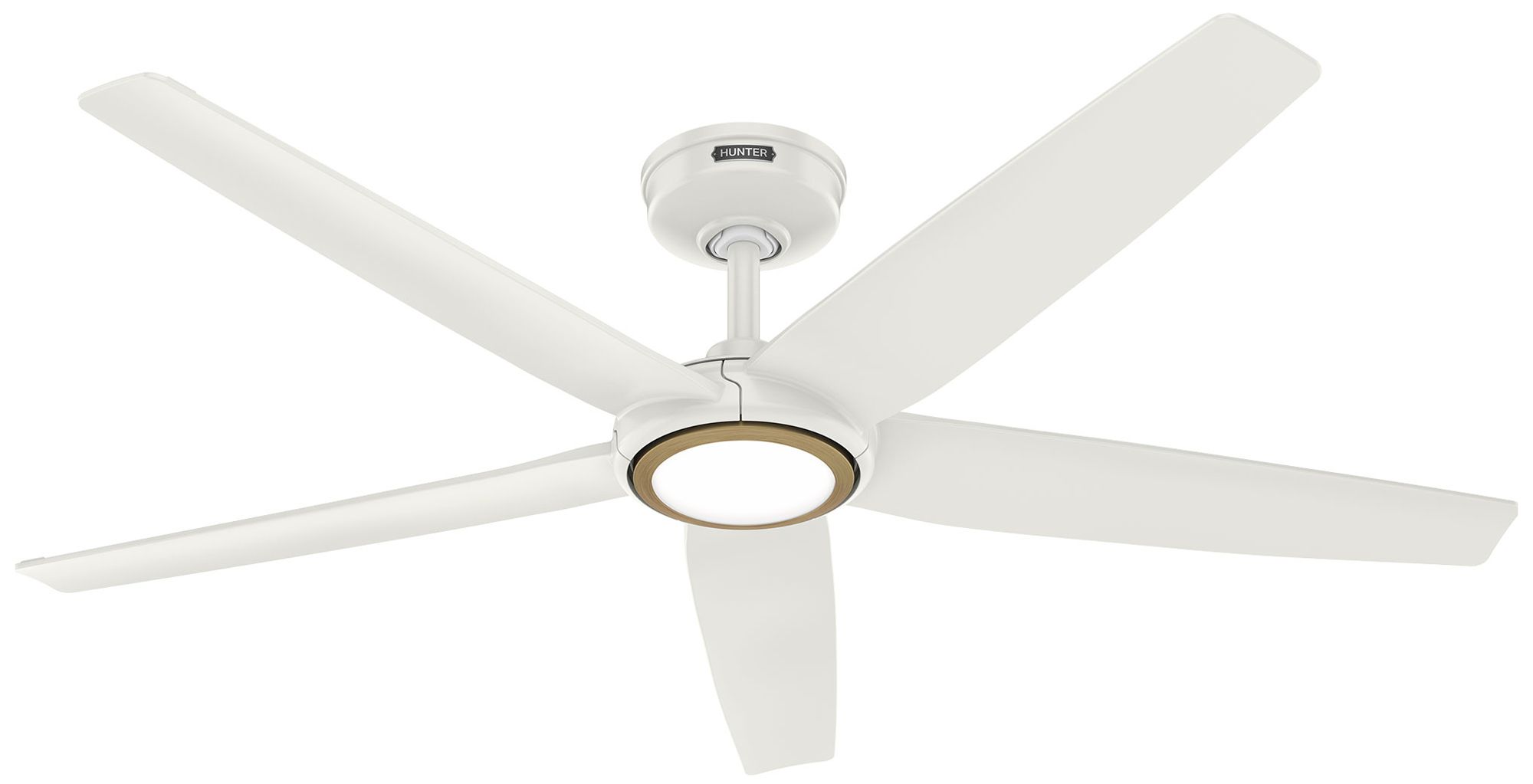 Hunter 52 inch 5 Blade Zentech Wi-Fi Fresh White Damp Rated Ceiling Fan