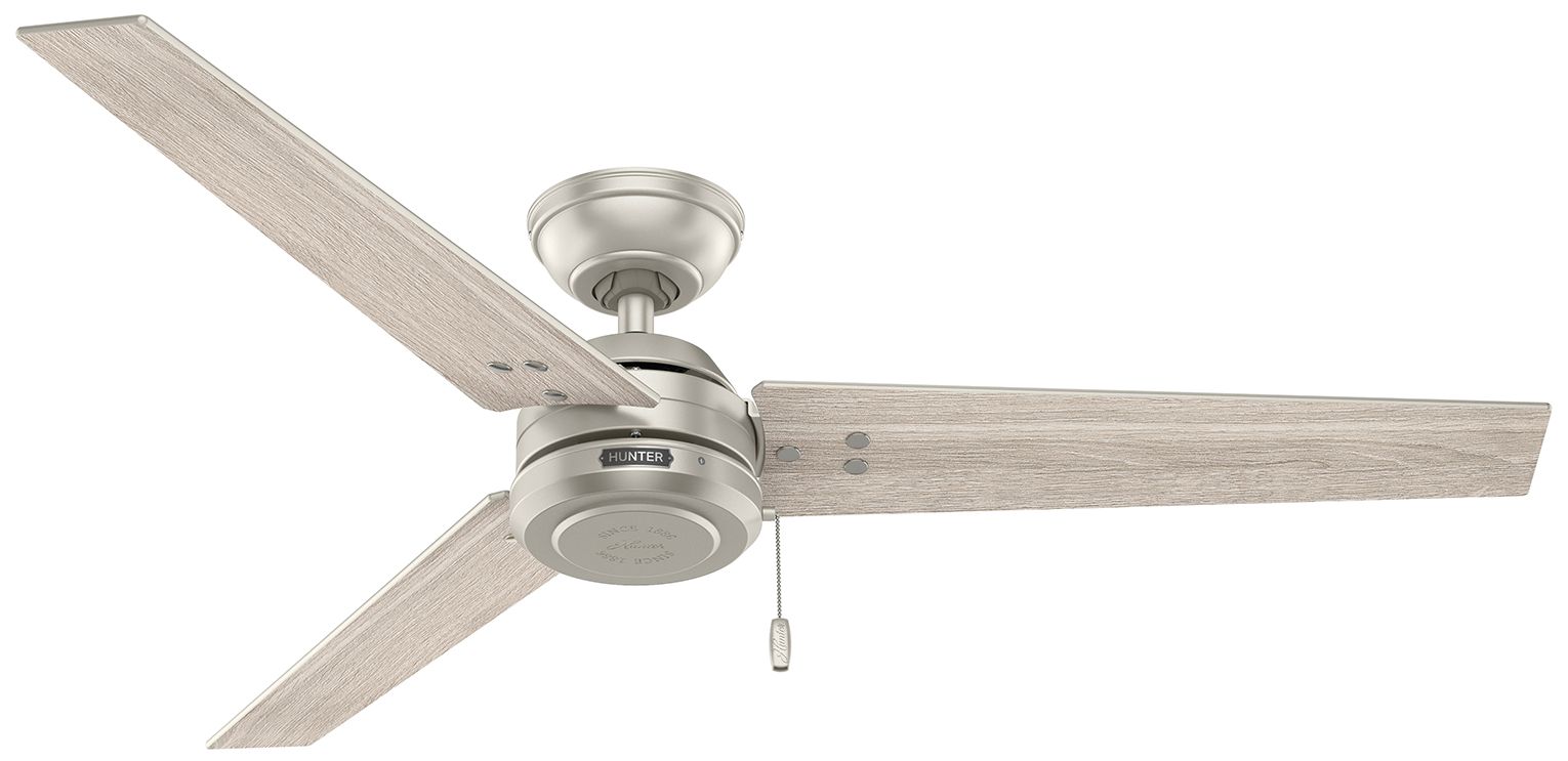 Image 2 Hunter 52 inch Cassius Matte Nickel Damp Rated Ceiling Fan and Pull Chain more views
