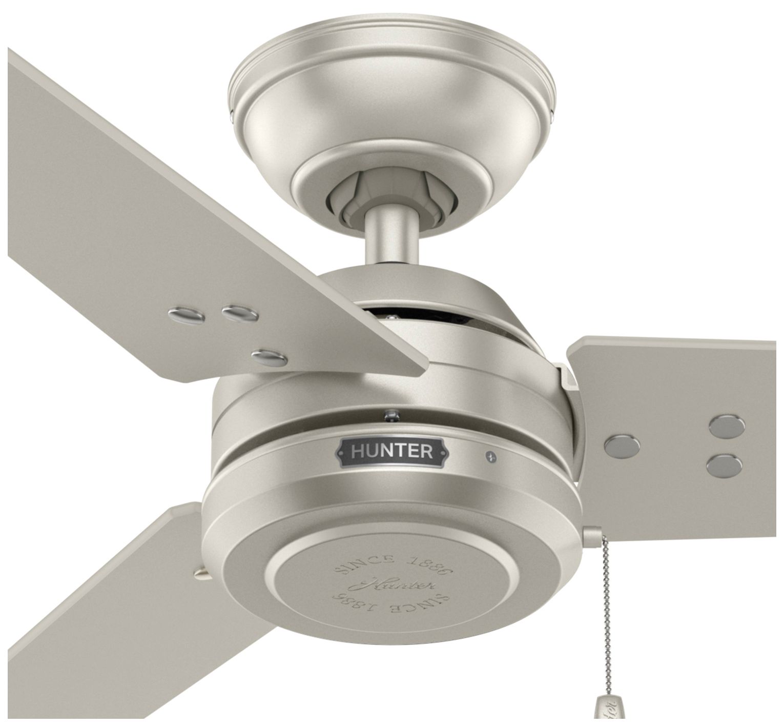 Image 5 Hunter 52 inch Cassius Matte Nickel Damp Rated Ceiling Fan and Pull Chain more views
