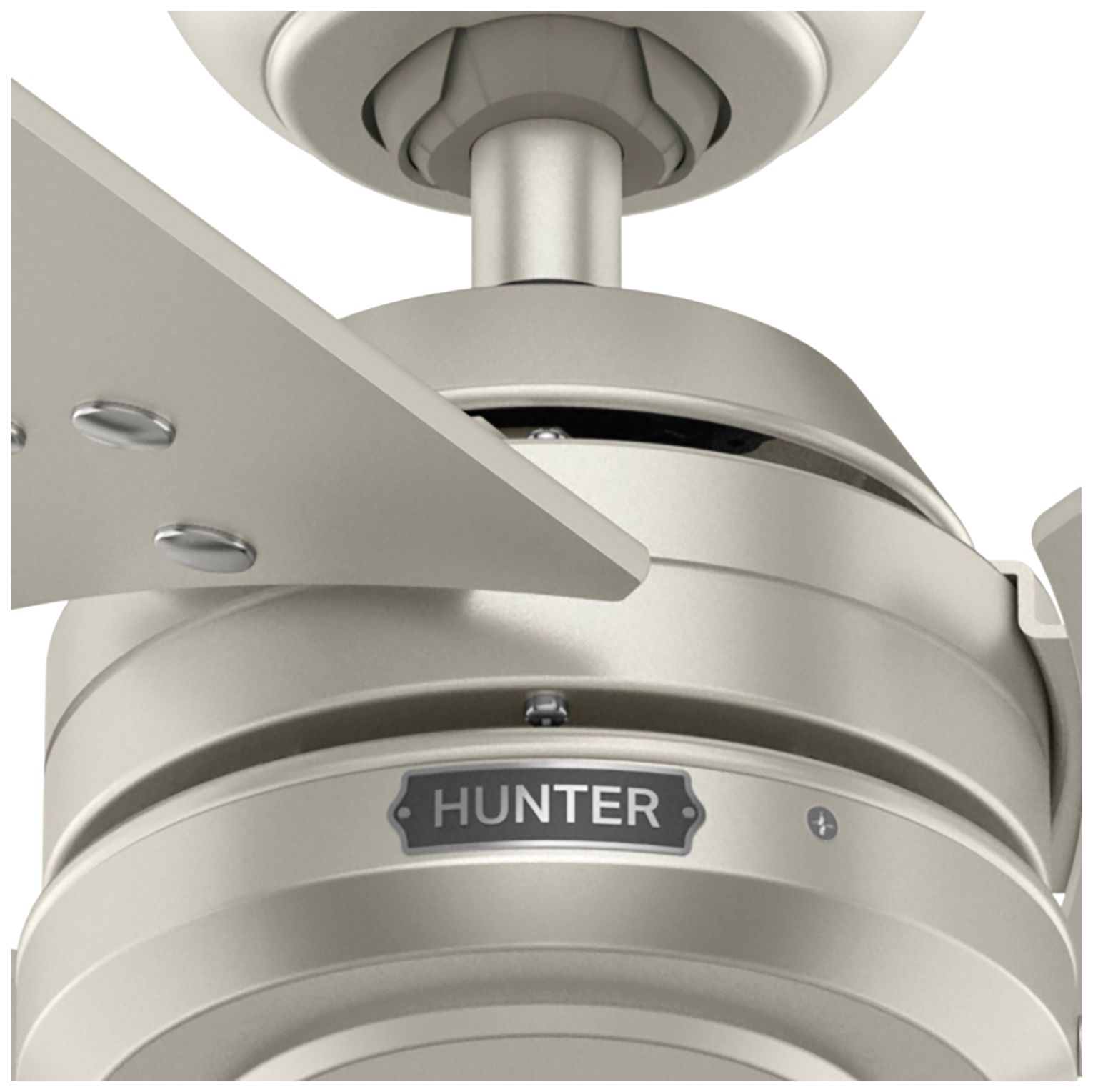 Hunter 52 inch Cassius Matte Nickel Damp Rated Ceiling Fan and Pull Chain