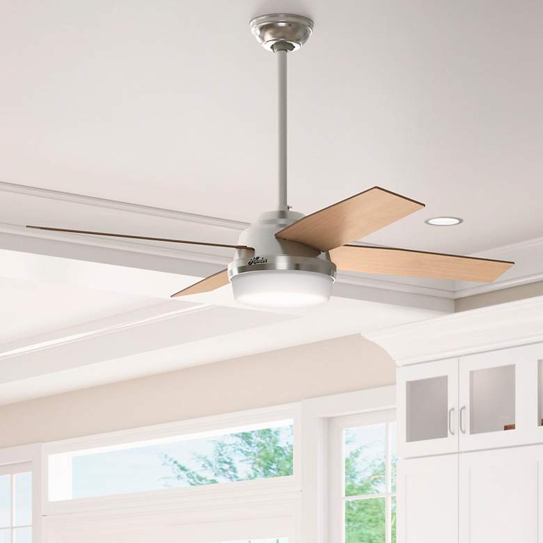 Image 4 Hunter 52" Dempsey Indoor Brushed Nickel LED Ceiling Fan with Remote more views