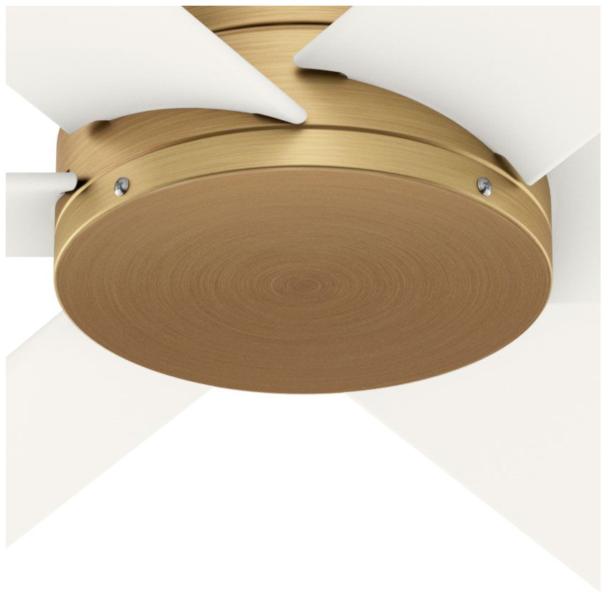 Hunter 52 inch Kennicott Luxe Gold Damp Rated Ceiling Fan and Wall Control
