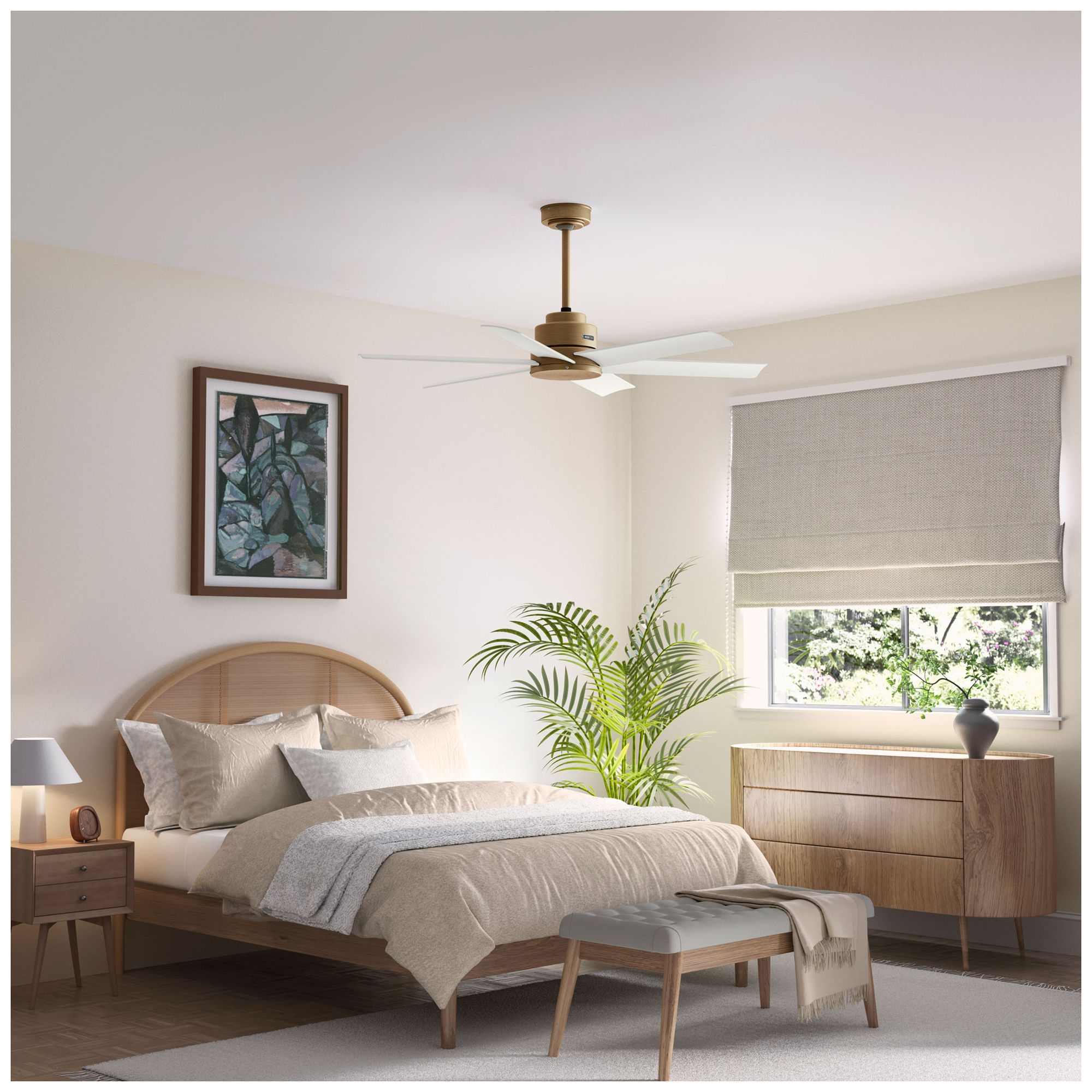 Thumbnail4 of Hunter 52 inch Kennicott Luxe Gold Damp Rated Ceiling Fan and Wall Control more views