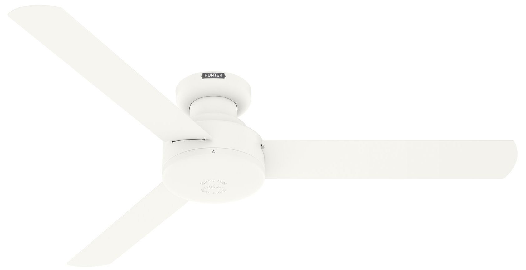 Hunter 52 inch Presto Matte White Low Profile Ceiling Fan and Wall Control