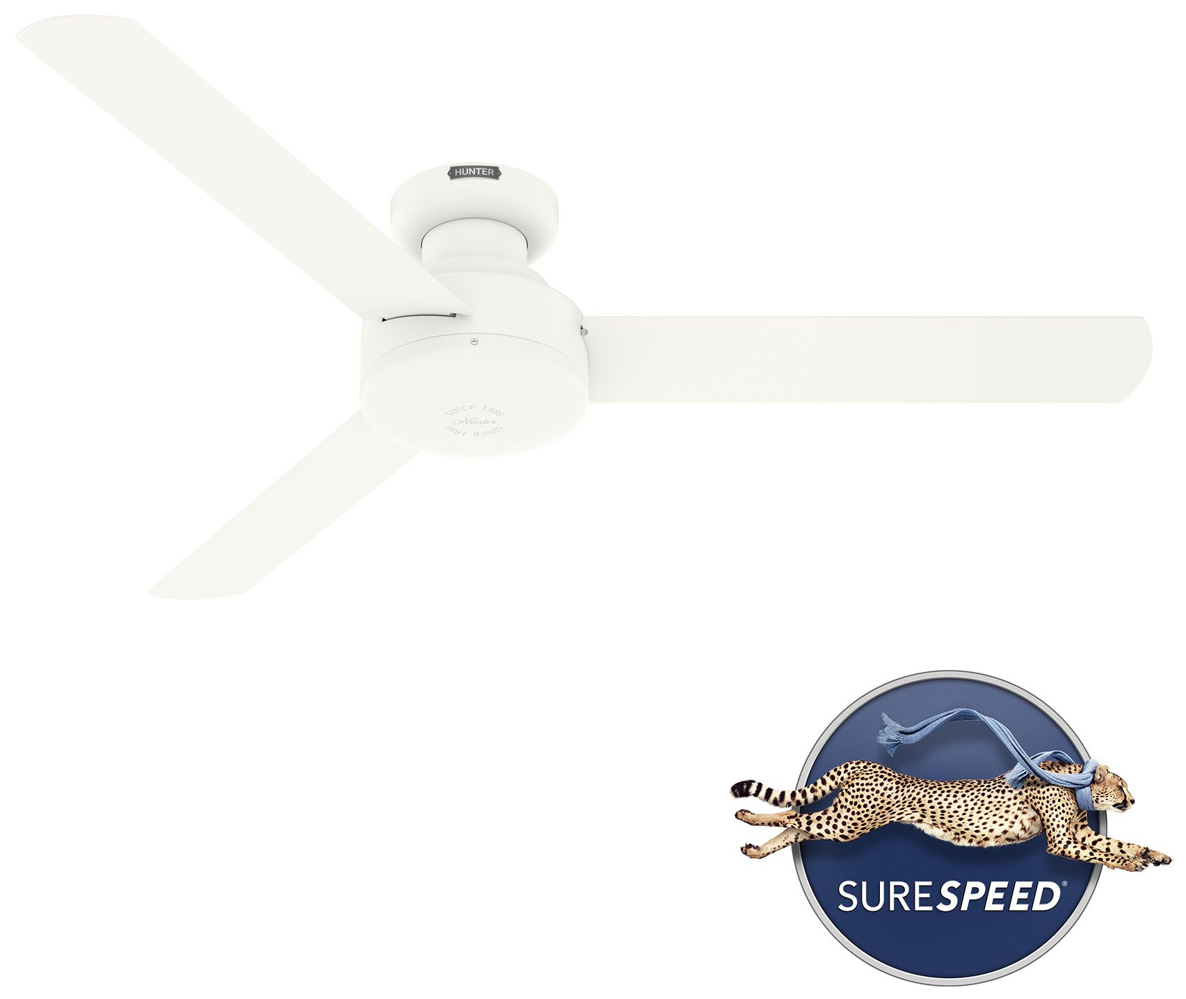 Image 4 Hunter 52 inch Presto Matte White Low Profile Ceiling Fan and Wall Control more views