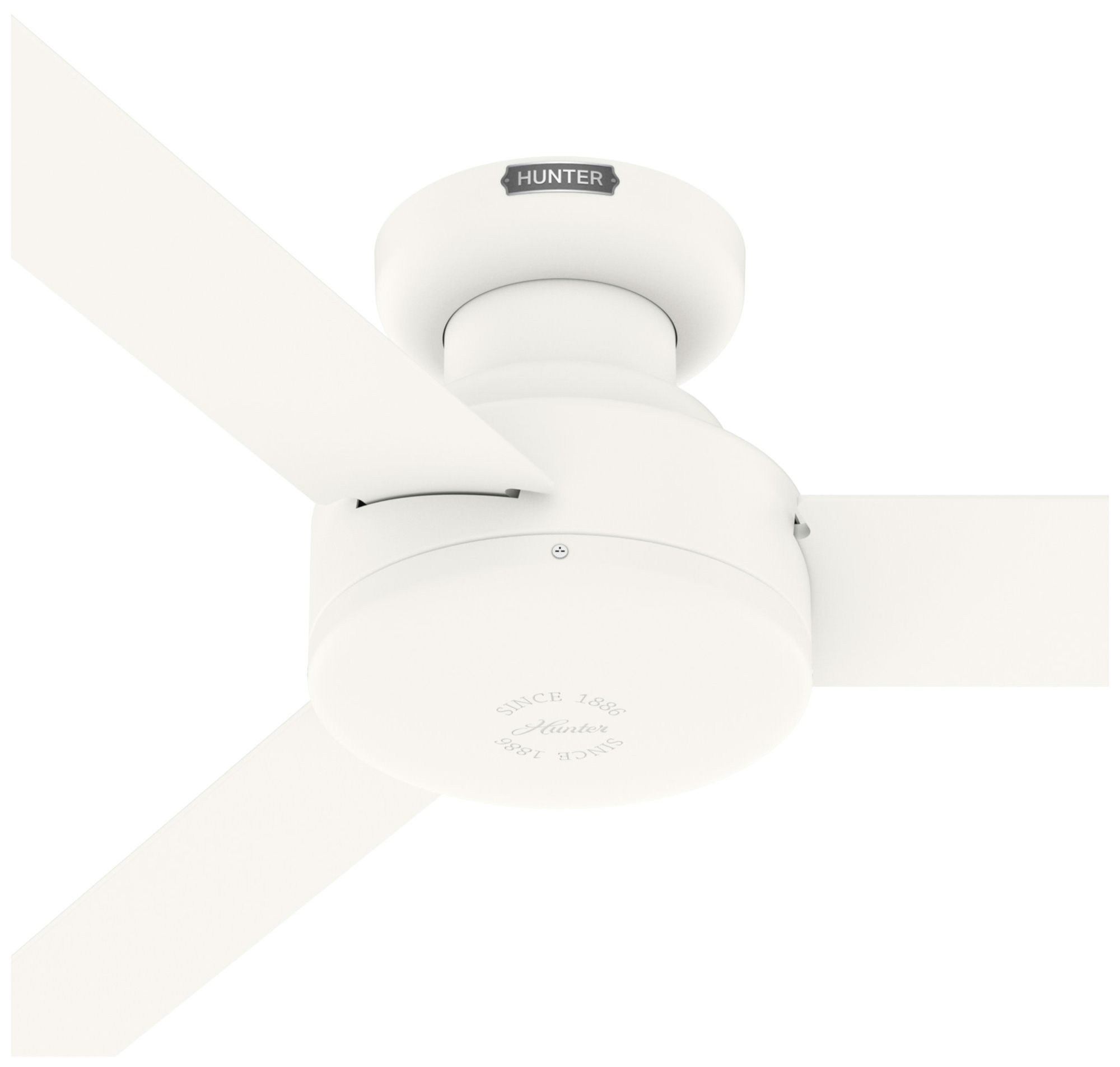 Hunter 52 inch Presto Matte White Low Profile Ceiling Fan and Wall Control