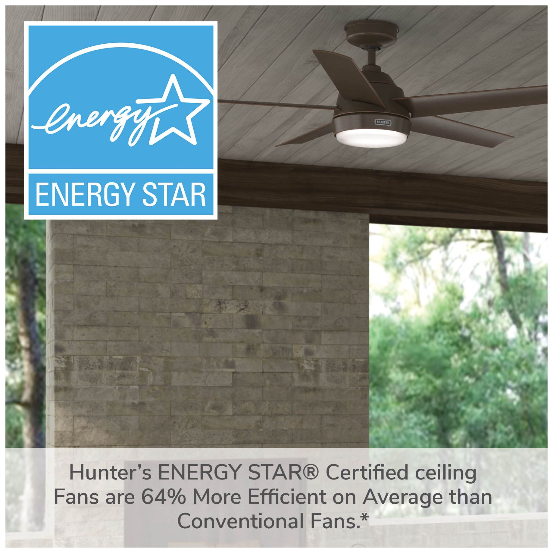 Hunter 52 inch Skyflow Matte Bronze WeatherMax Indoor / Outdoor Ceiling Fan