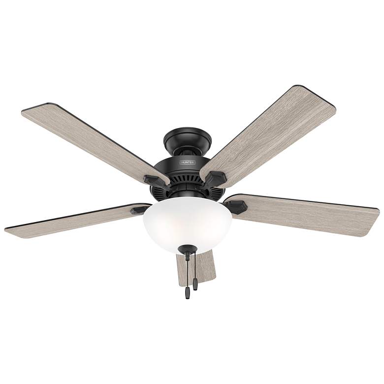 Image 1 Hunter 52 inch Swanson Matte Black Ceiling Fan with LED Light Kit