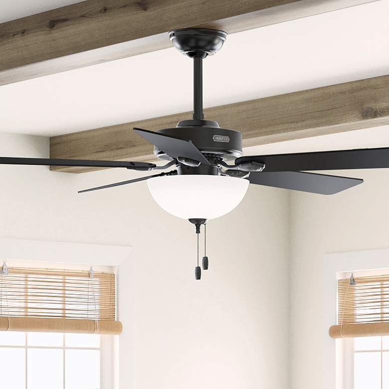 Image 1 Hunter 52 inch Swanson Matte Black Ceiling Fan with LED Light Kit