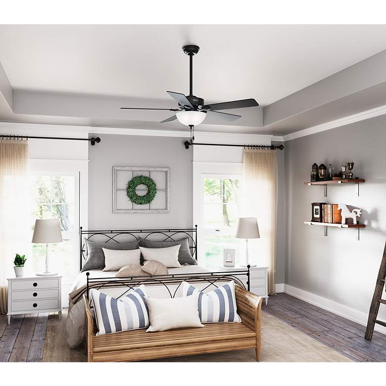 Image 4 Hunter 52 inch Swanson Matte Black Ceiling Fan with LED Light Kit more views