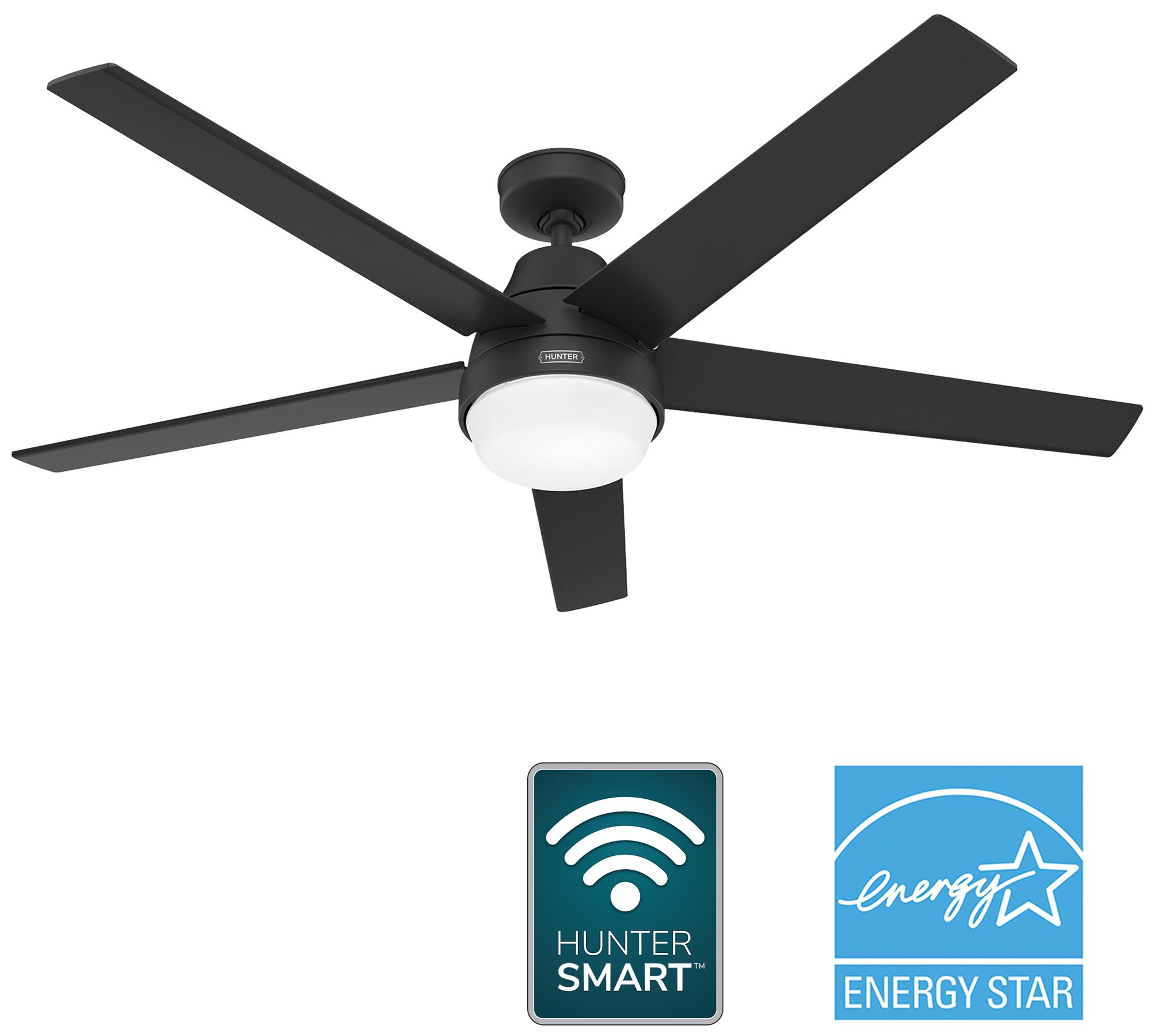 Image 3 Hunter 60" Aerodyne Wi-Fi Matte Black with Matte Black/Dark Gray Oak Blades more views