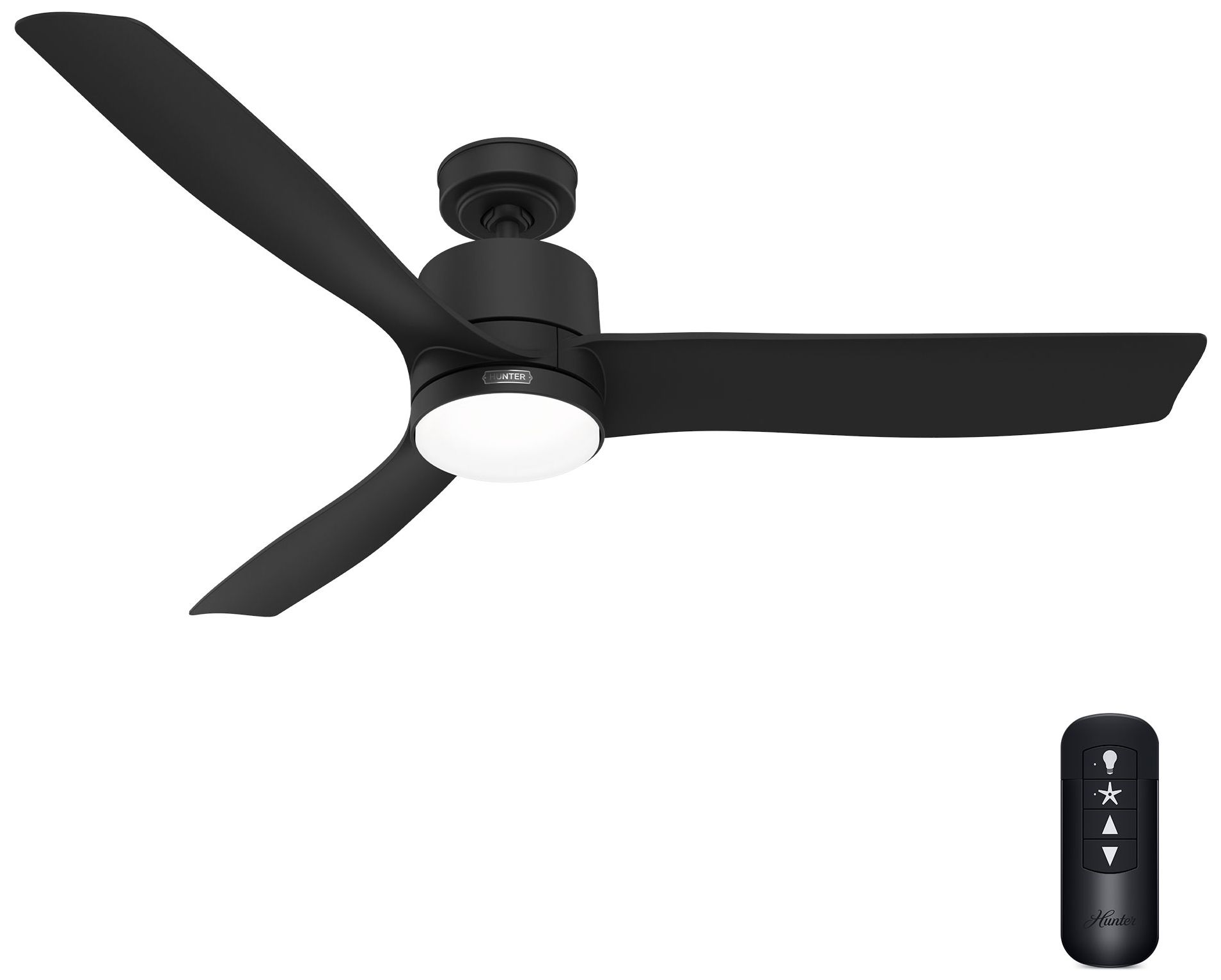 Image 4 Hunter 60" Bolsa Matte Black Fan with LED Light Kit and Handheld Remote more views