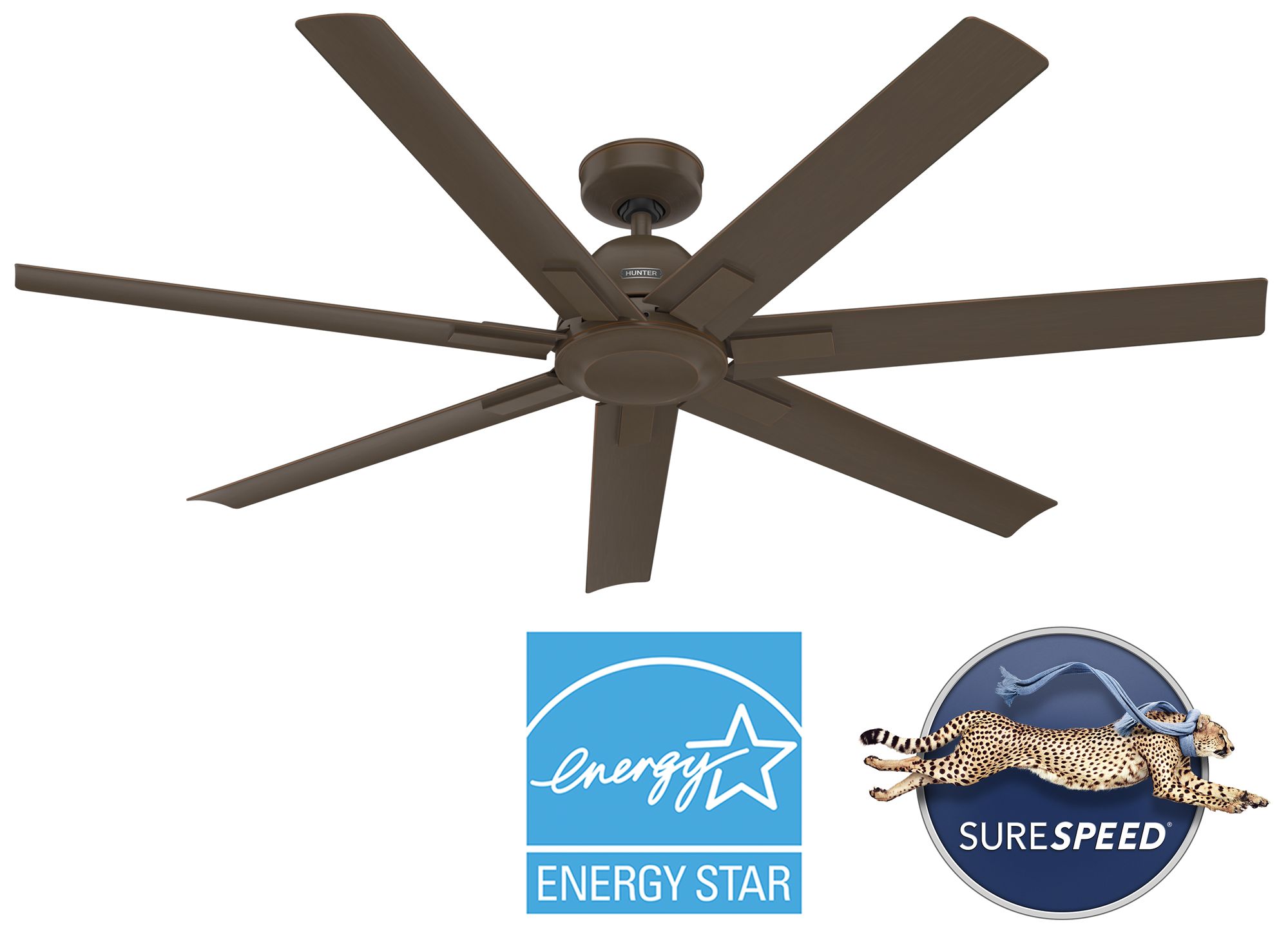 Thumbnail2 of Hunter 60" Downtown ENERGY STAR Matte Bronze Damp Rated Ceiling Fan more views