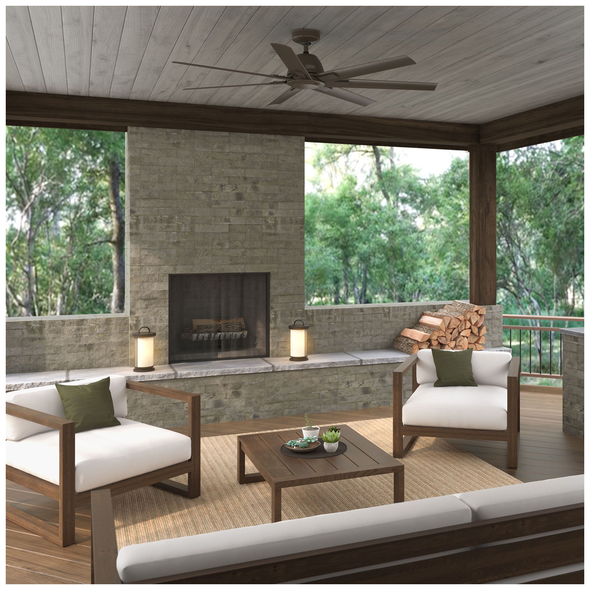 Thumbnail4 of Hunter 60" Downtown ENERGY STAR Matte Bronze Damp Rated Ceiling Fan more views